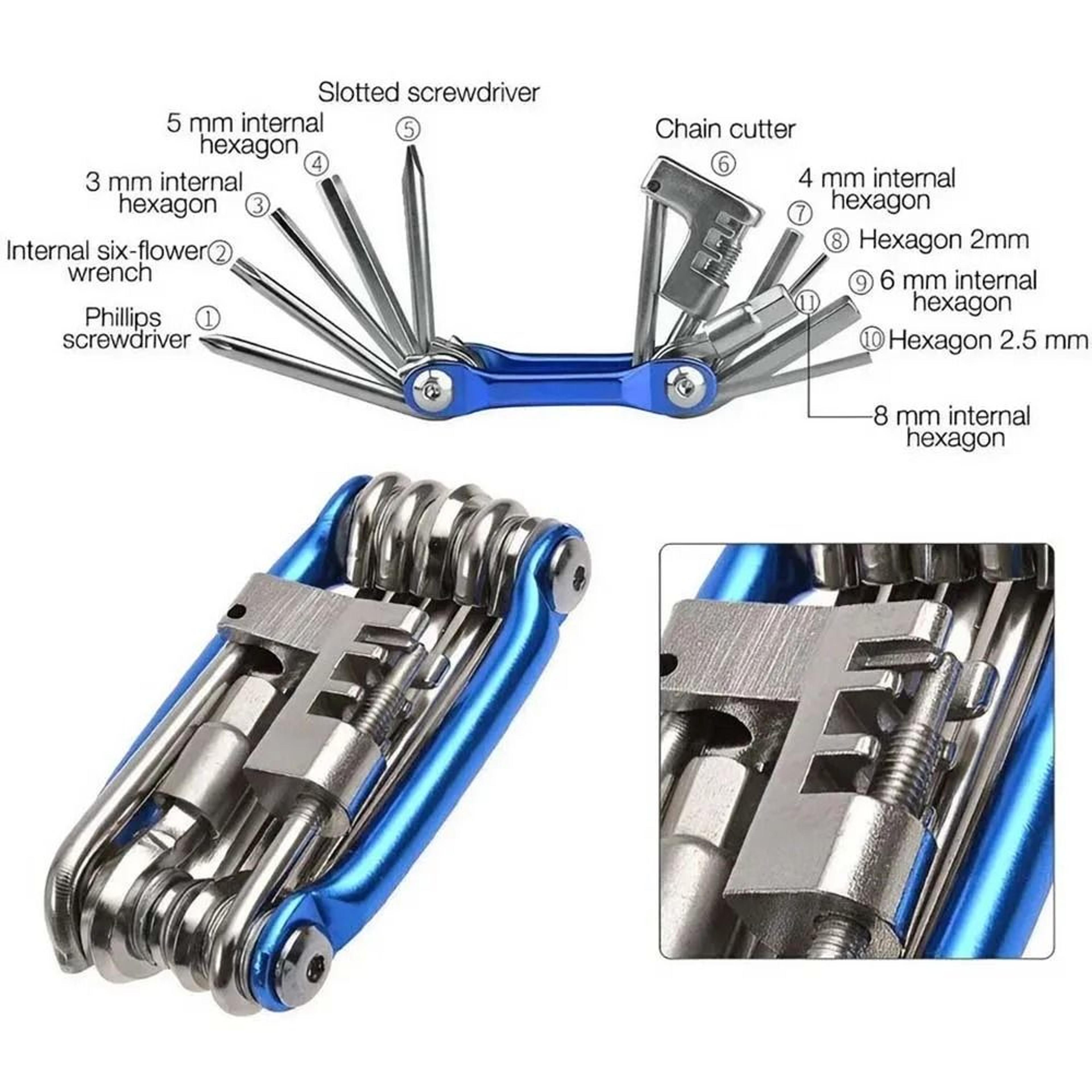 11 In 1 Bicycle Repair Tool Kit Multifunction Bike Wrench And Screwdriver Set 1