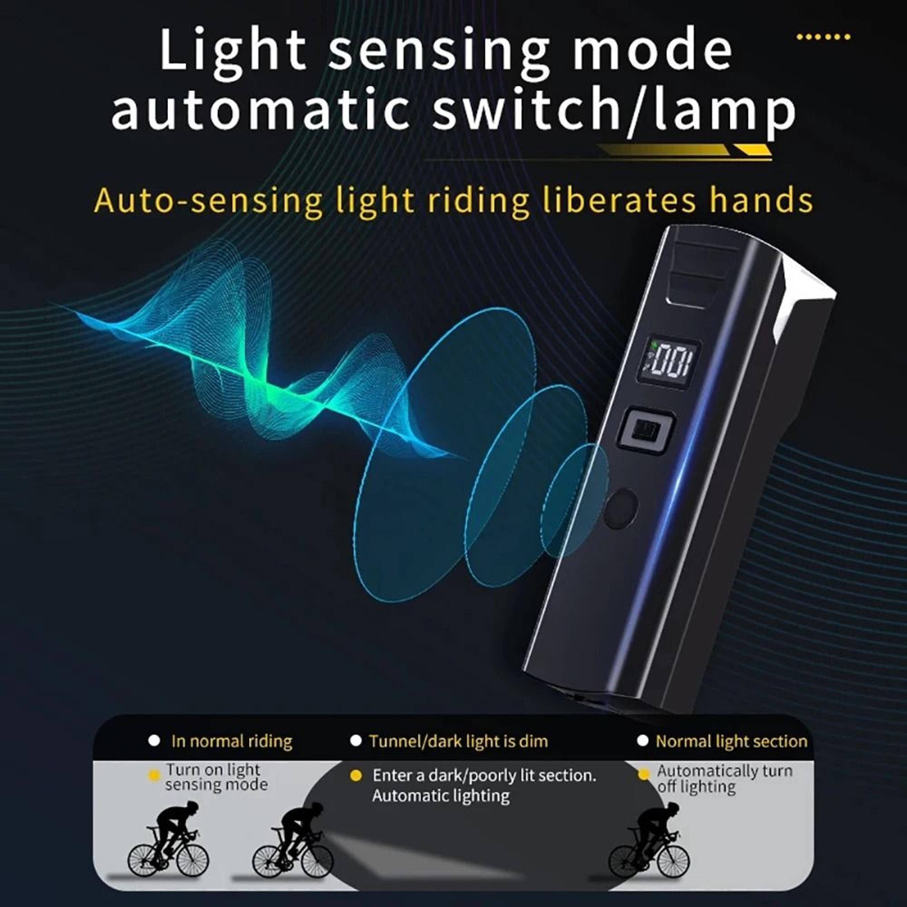 USB Rechargeable Bicycle Headlight 300 Lumen With Battery Level Display And Power Bank 2
