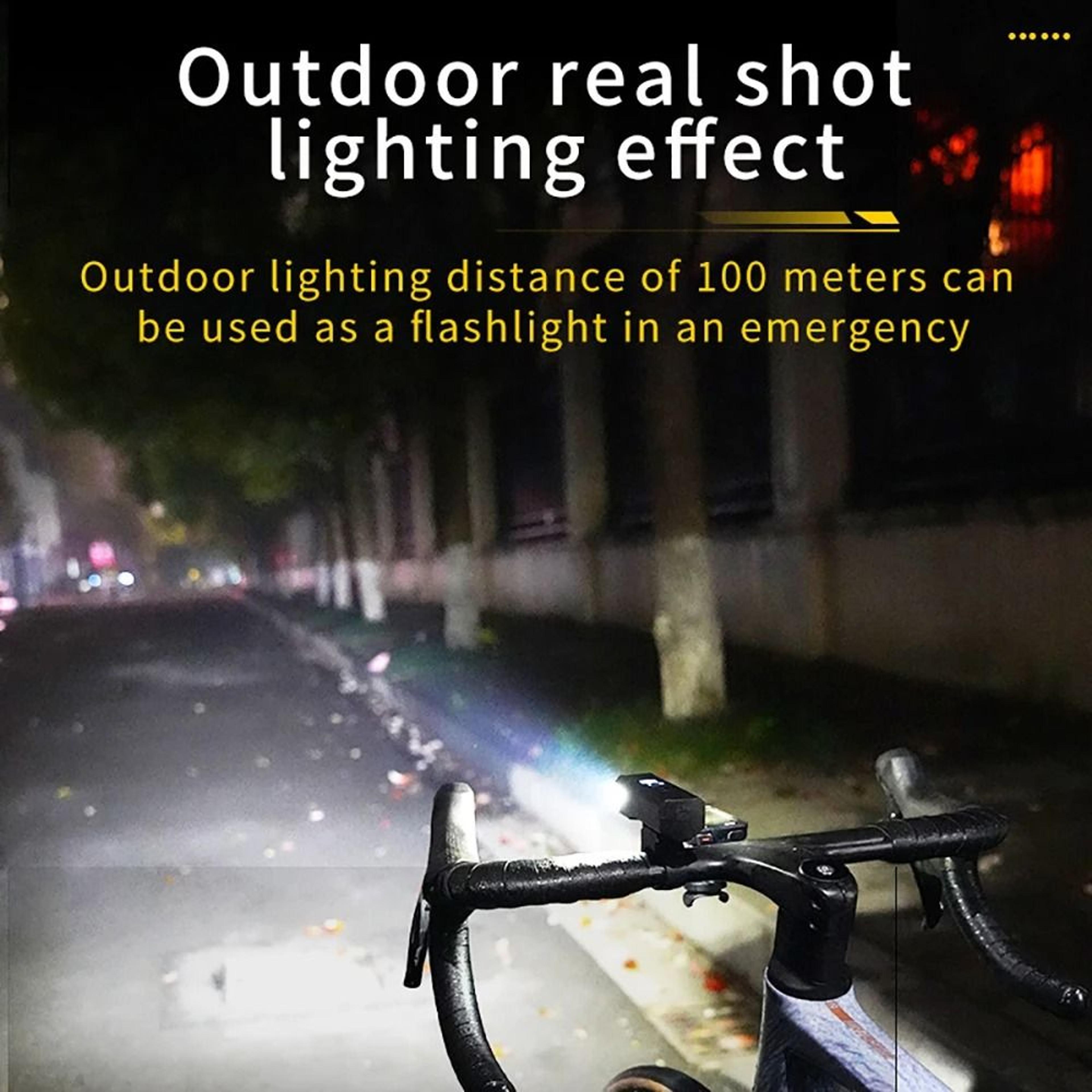 USB Rechargeable Bicycle Headlight 300 Lumen With Battery Level Display And Power Bank 5