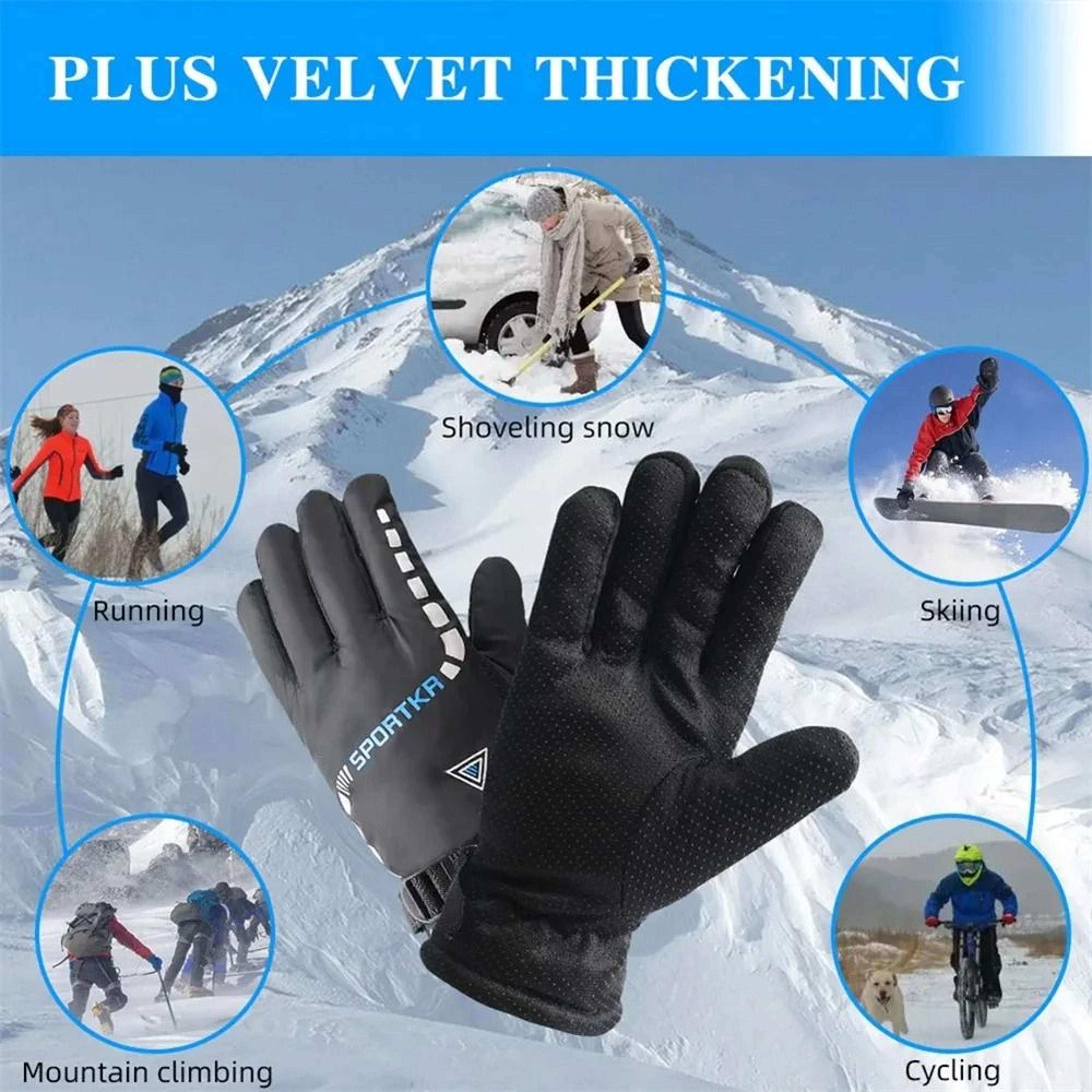 Winter Full Finger Gloves For Men And Women Warm Fleece Windproof Waterproof Non Slip Outdoor Glove 5
