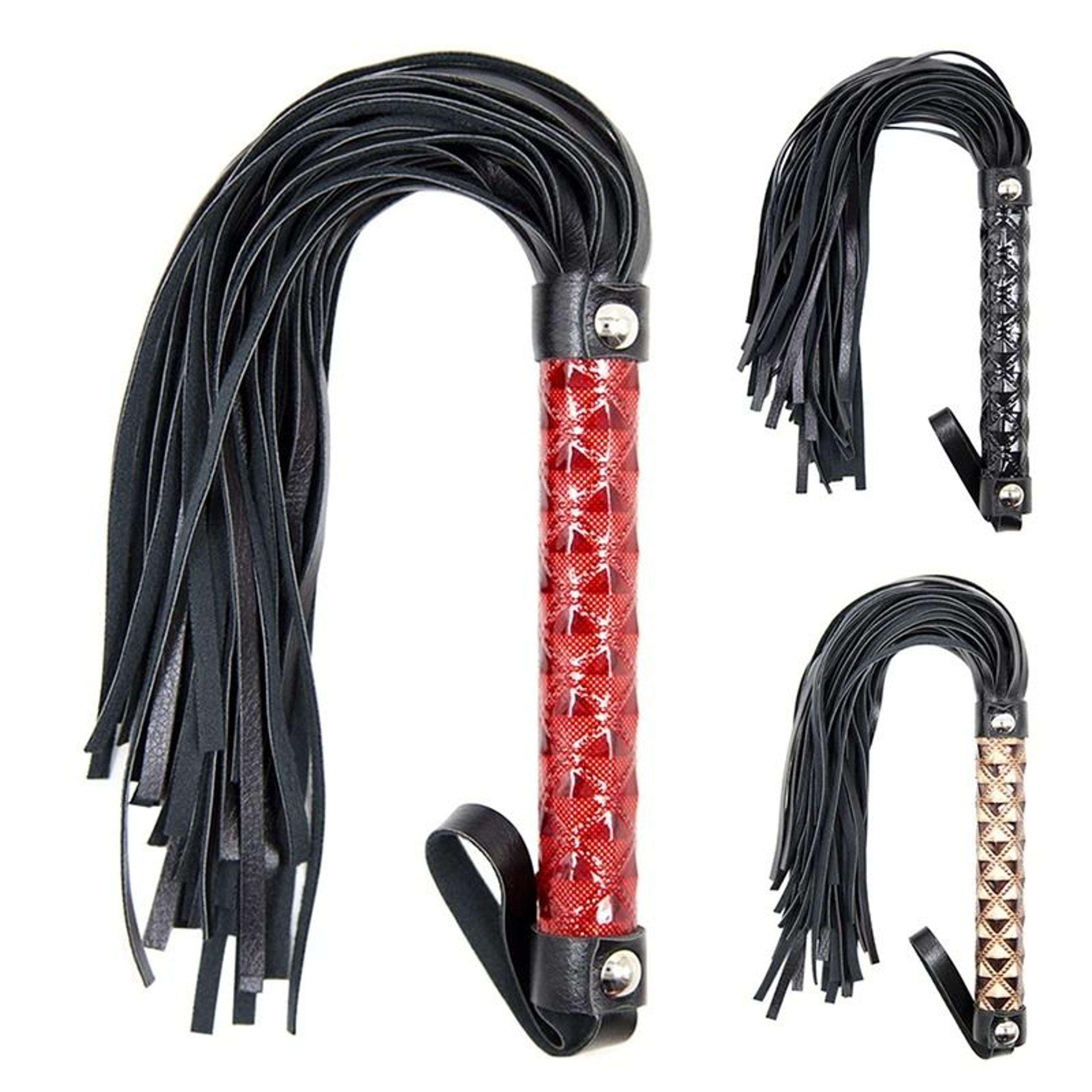 Non Slip Leather Braided Horse Riding Crop Whip 5