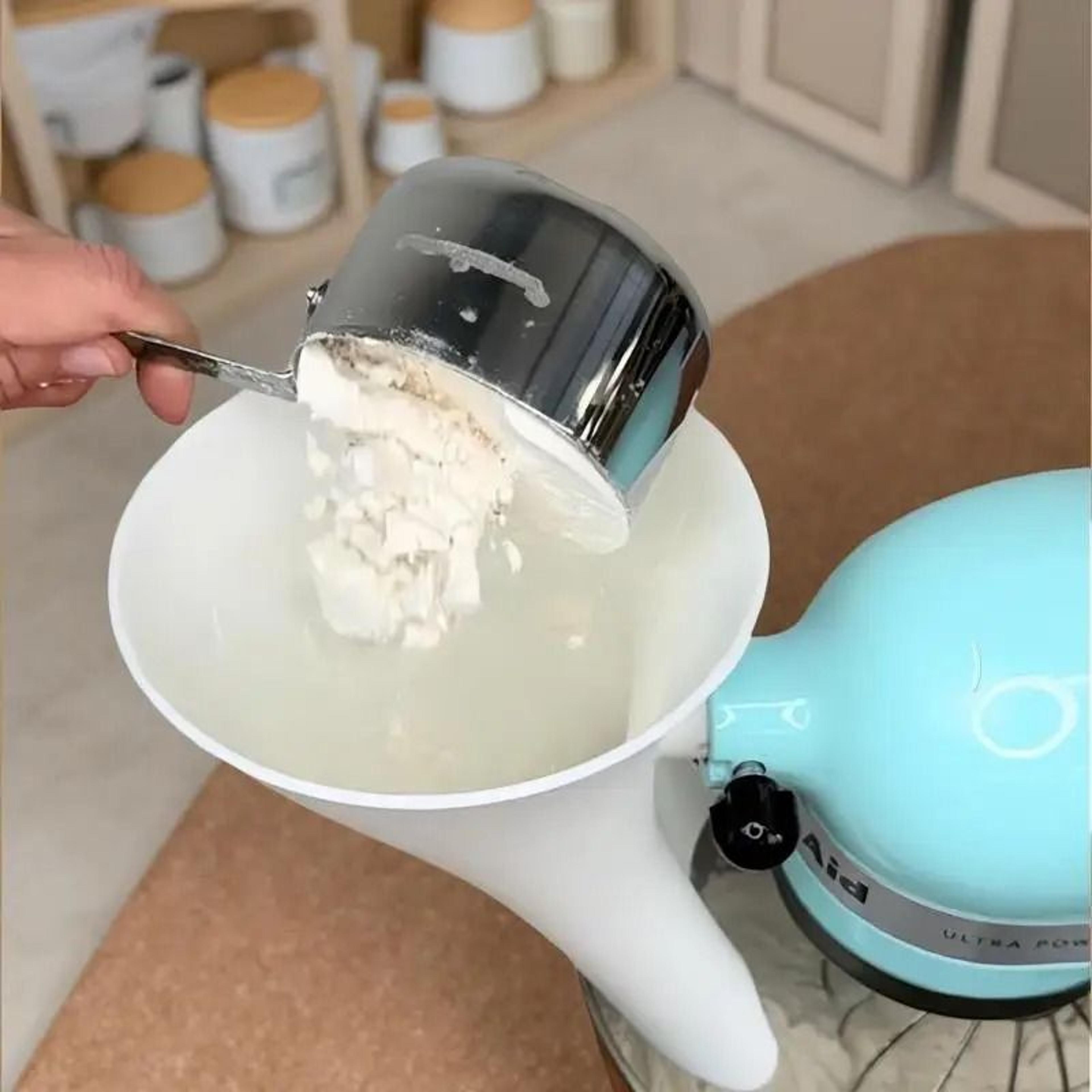 Plastic Flour Funnel Attachment For Kitchen Aid Artisan KSM150 2