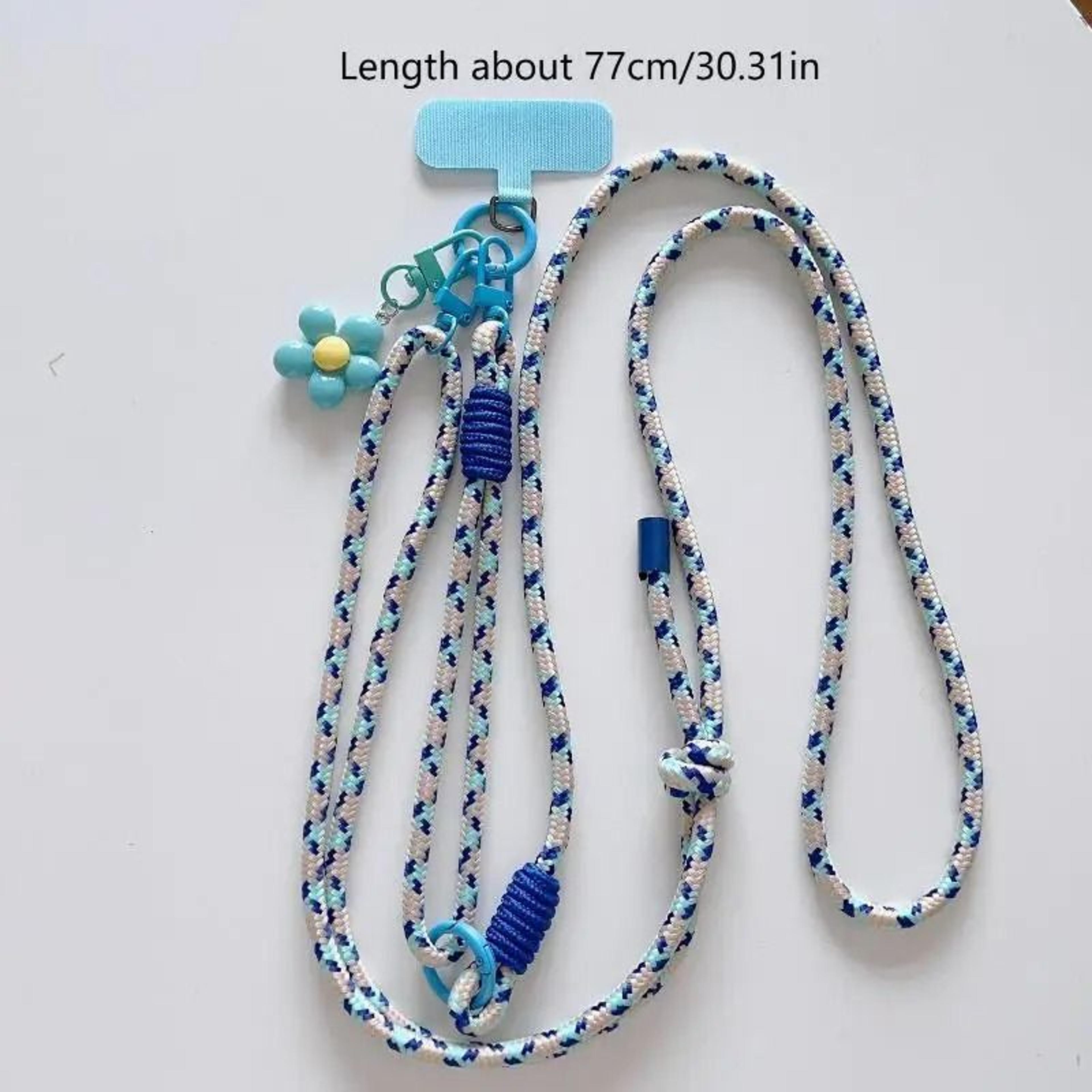 Colorful Nylon Phone Lanyard Shoulder Strap With Flower Charm 5