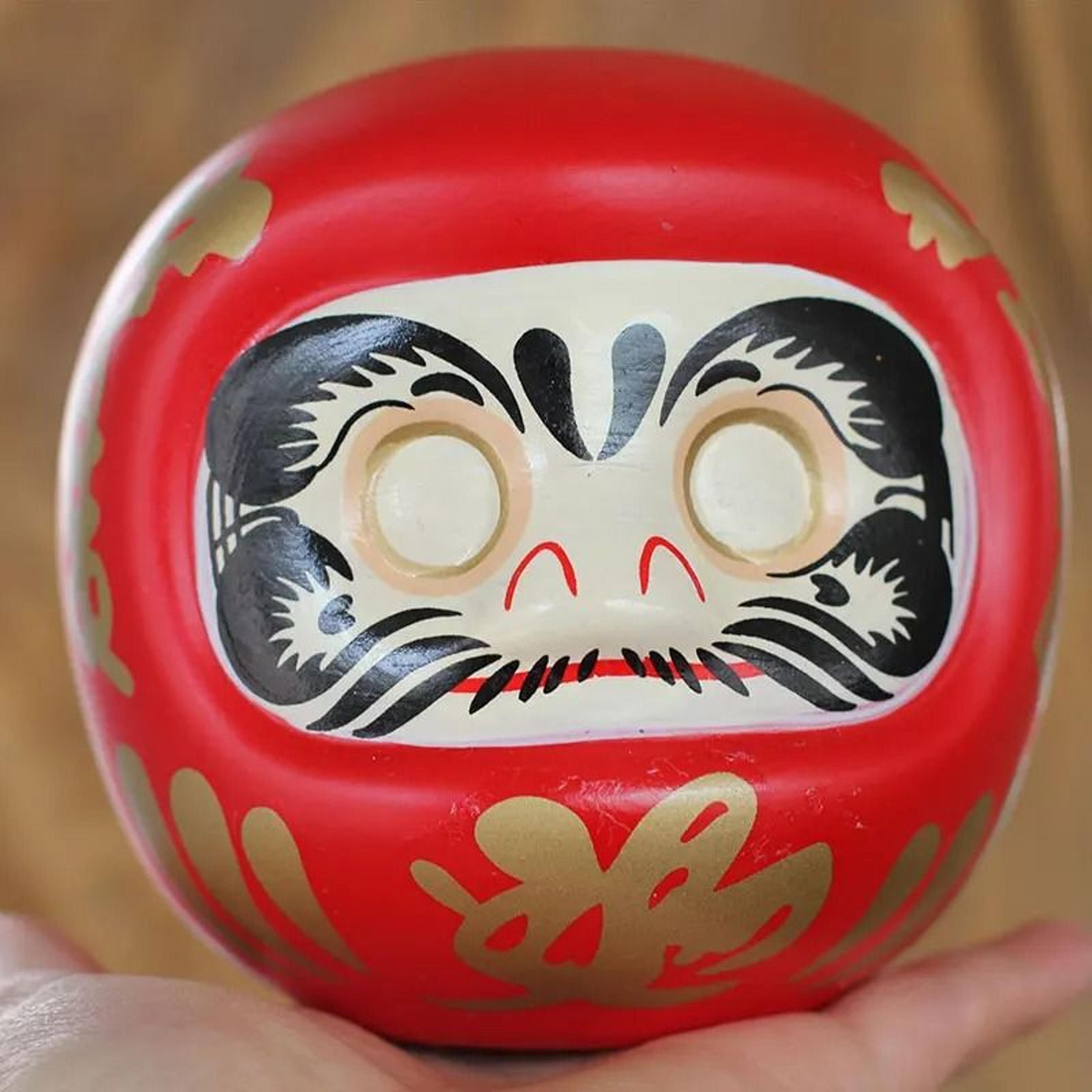 Japanese Ceramic Daruma Lucky Cat Fortune Money Box Ornament 4