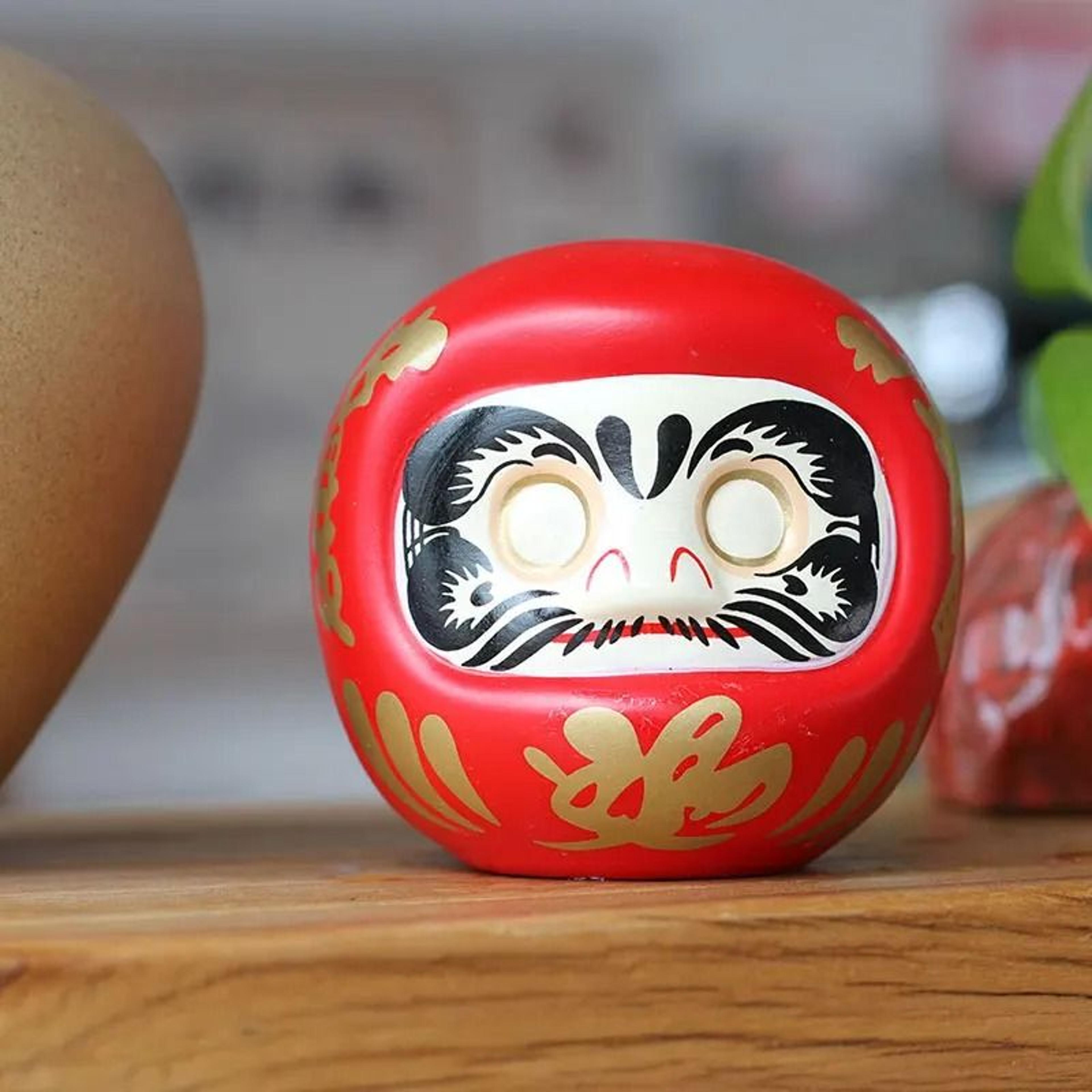Japanese Ceramic Daruma Lucky Cat Fortune Money Box Ornament 6