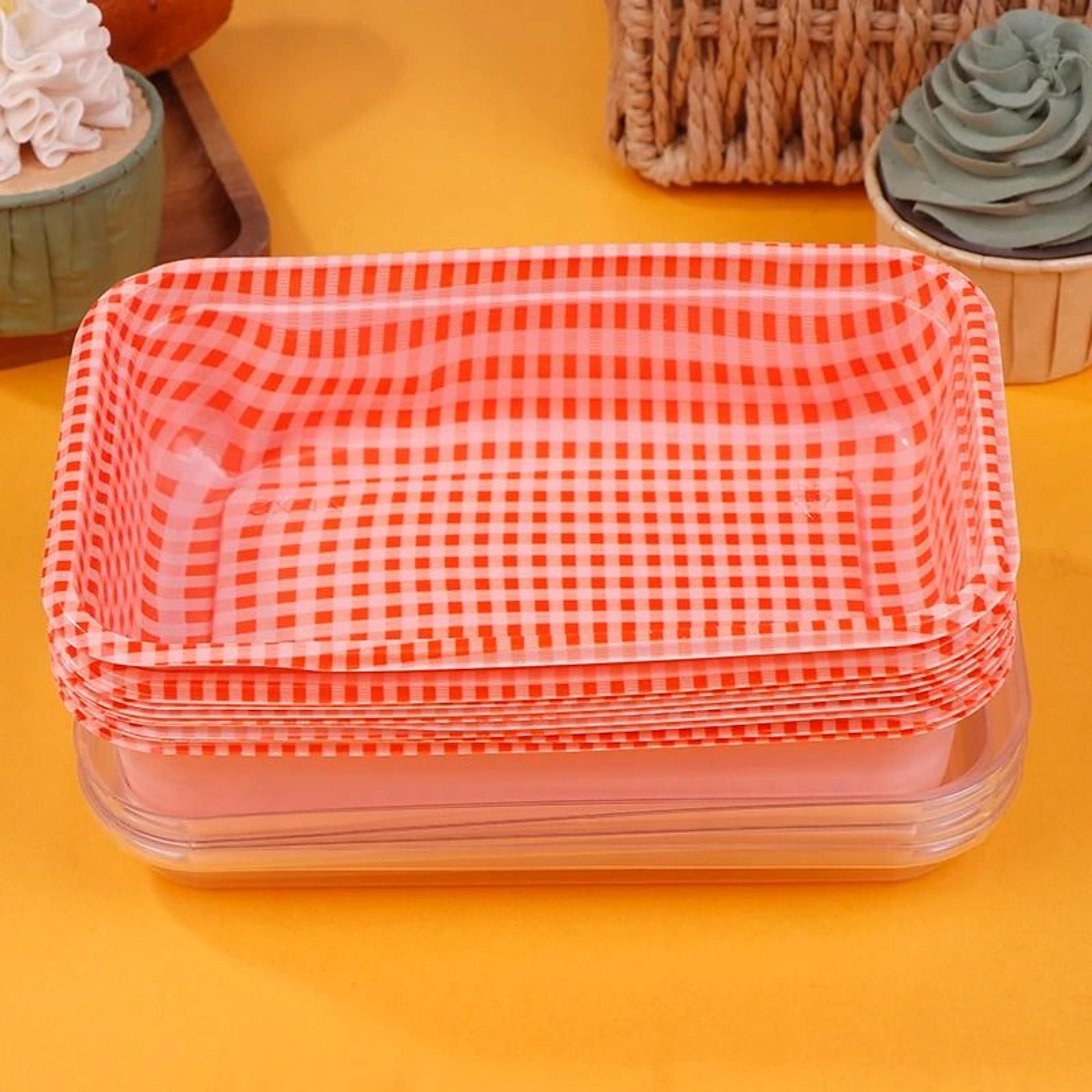 Disposable Rectangular Plastic Food Containers With Lids For Cake Picnic Bento 10 Piece Set 6