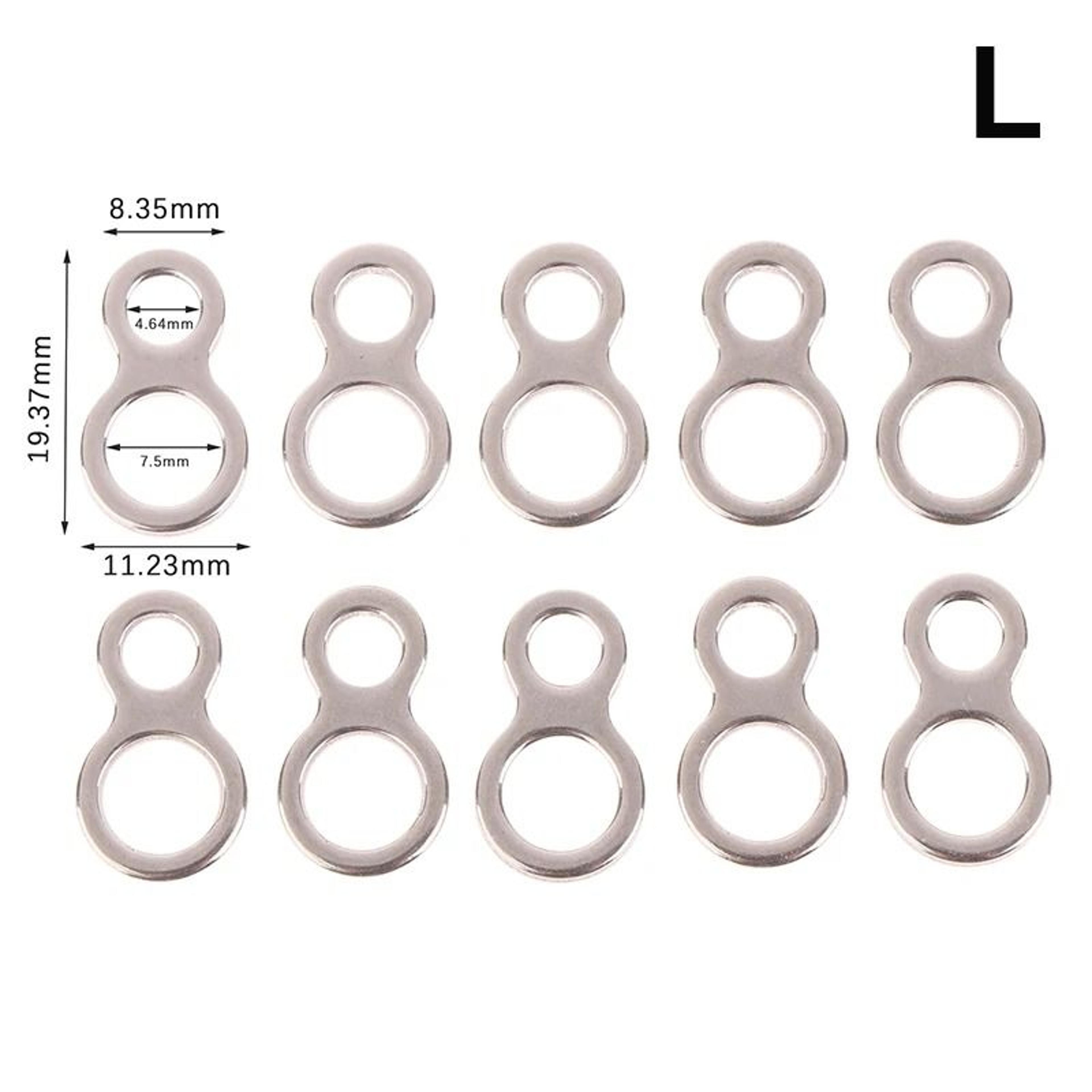 Stainless Steel Assist Hook Figure 8 Rings Fishing Lure Connectors 10 Piece Set 8