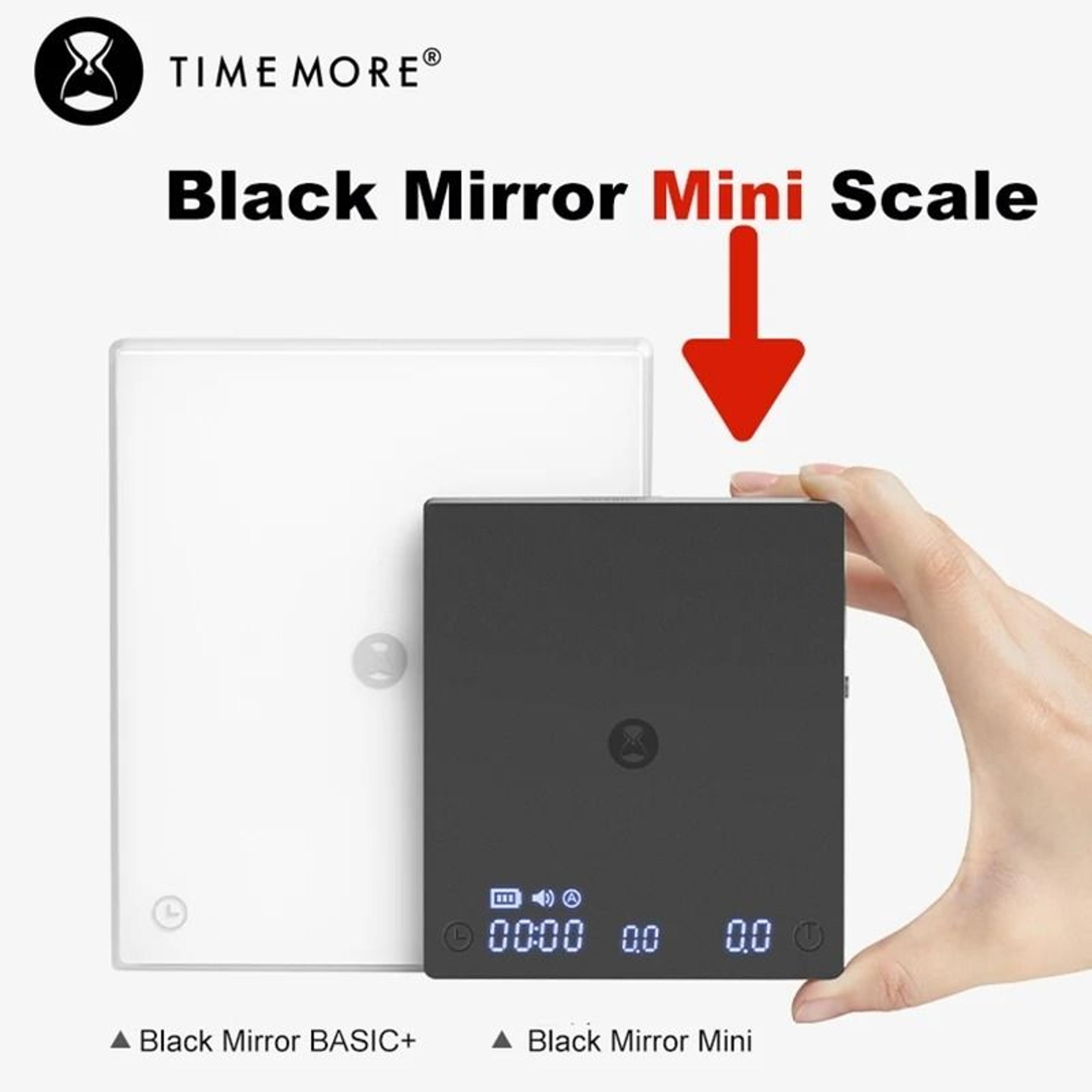 timemore black mirror mini coffee scale for espresso and pour over brewing