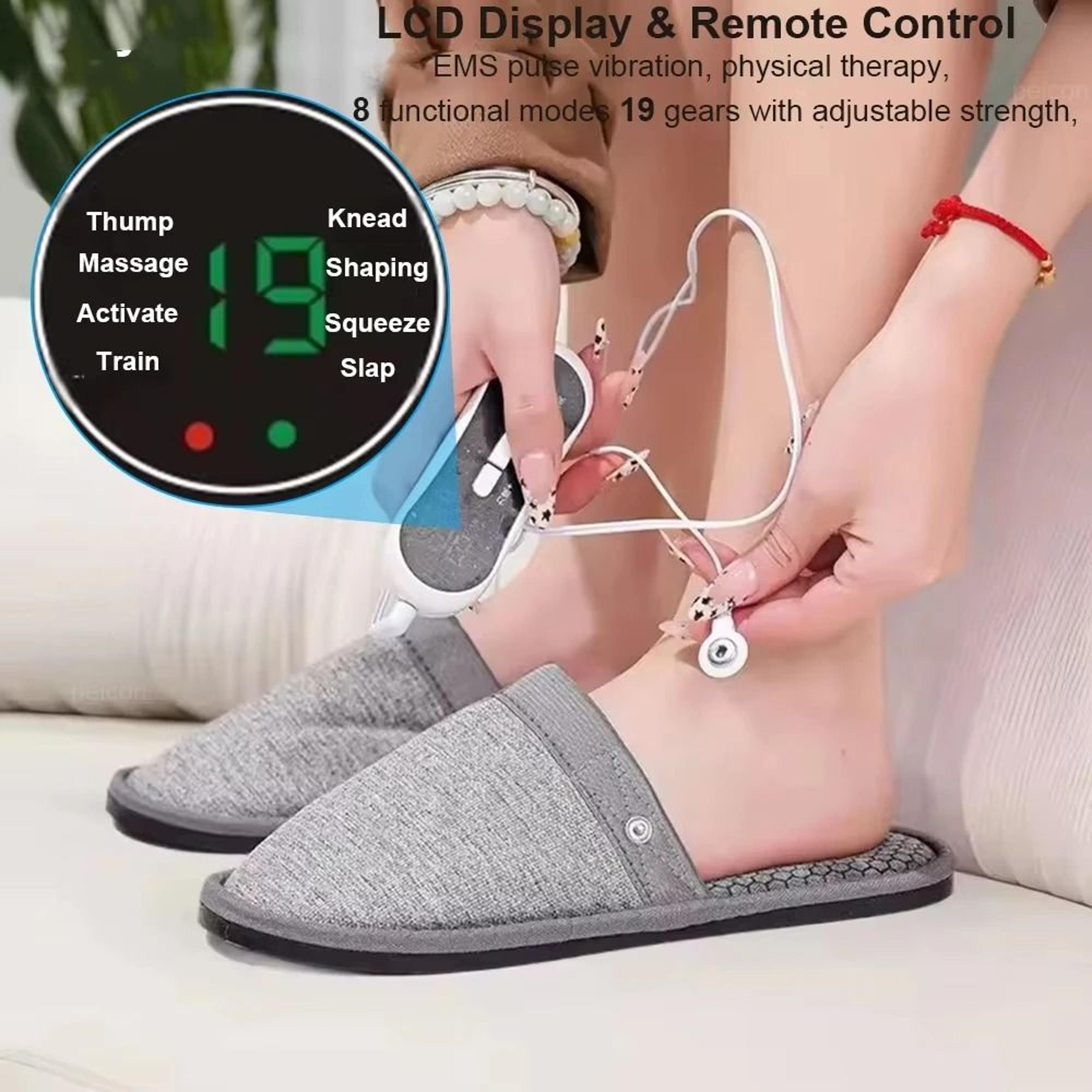 Electric EMS Foot Massager Slippers With Pulse Muscle Stimulation And Remote Control 4