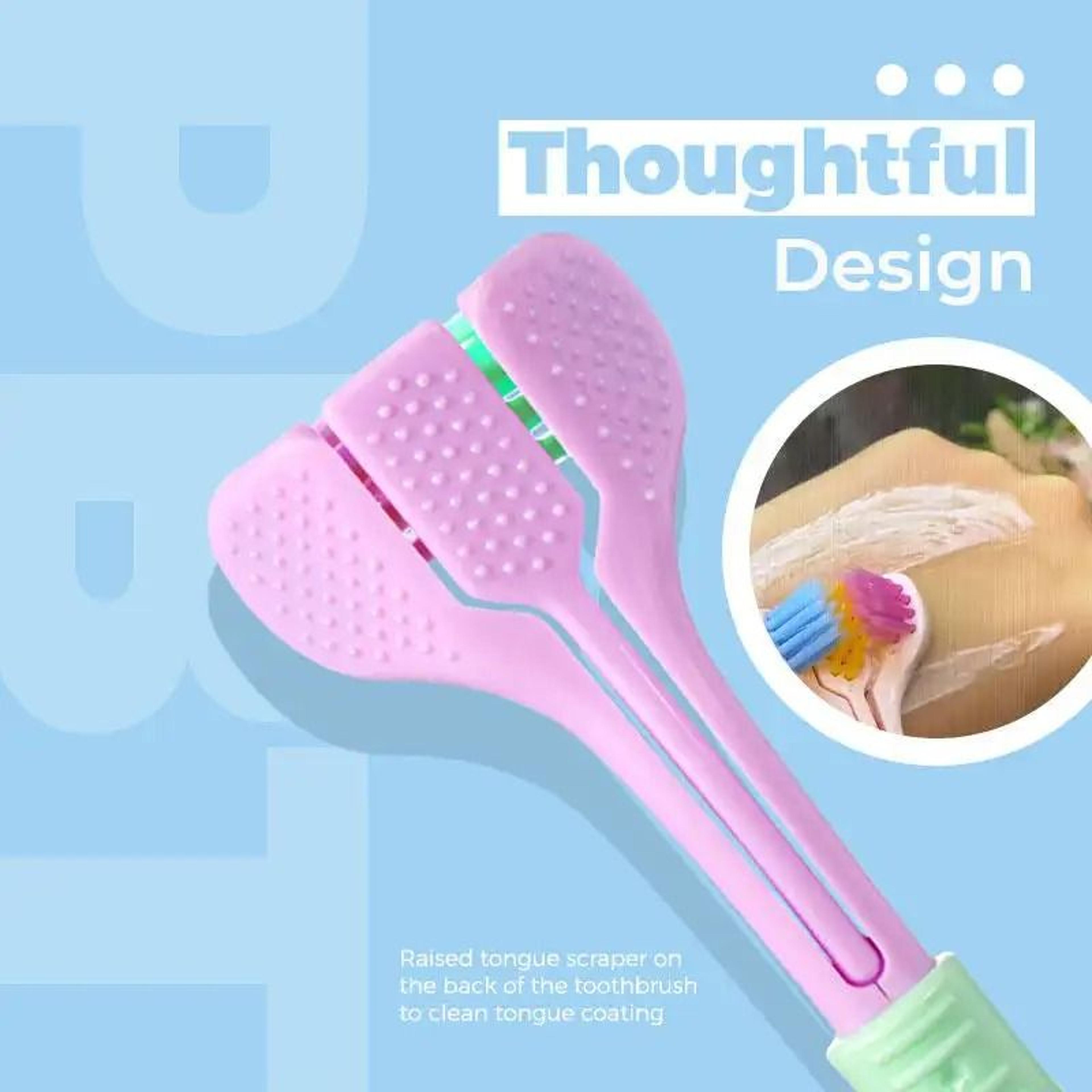 Three Sided Ultra Soft Toothbrush With Fine Bristles For Gentle Oral Care Cleaning 3