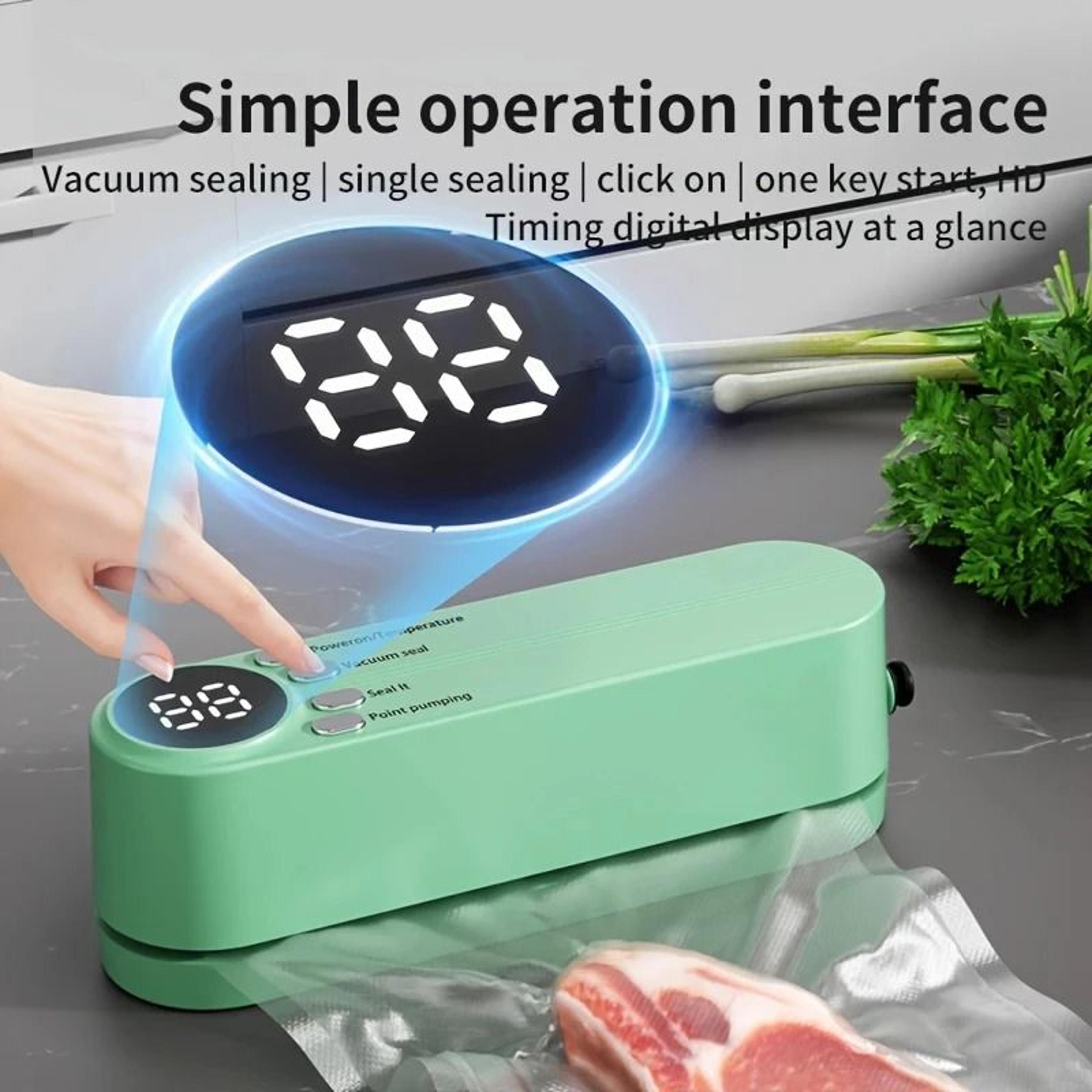 Wireless Vacuum Food Sealer With USB Charging And External Suction For Food Storage 3