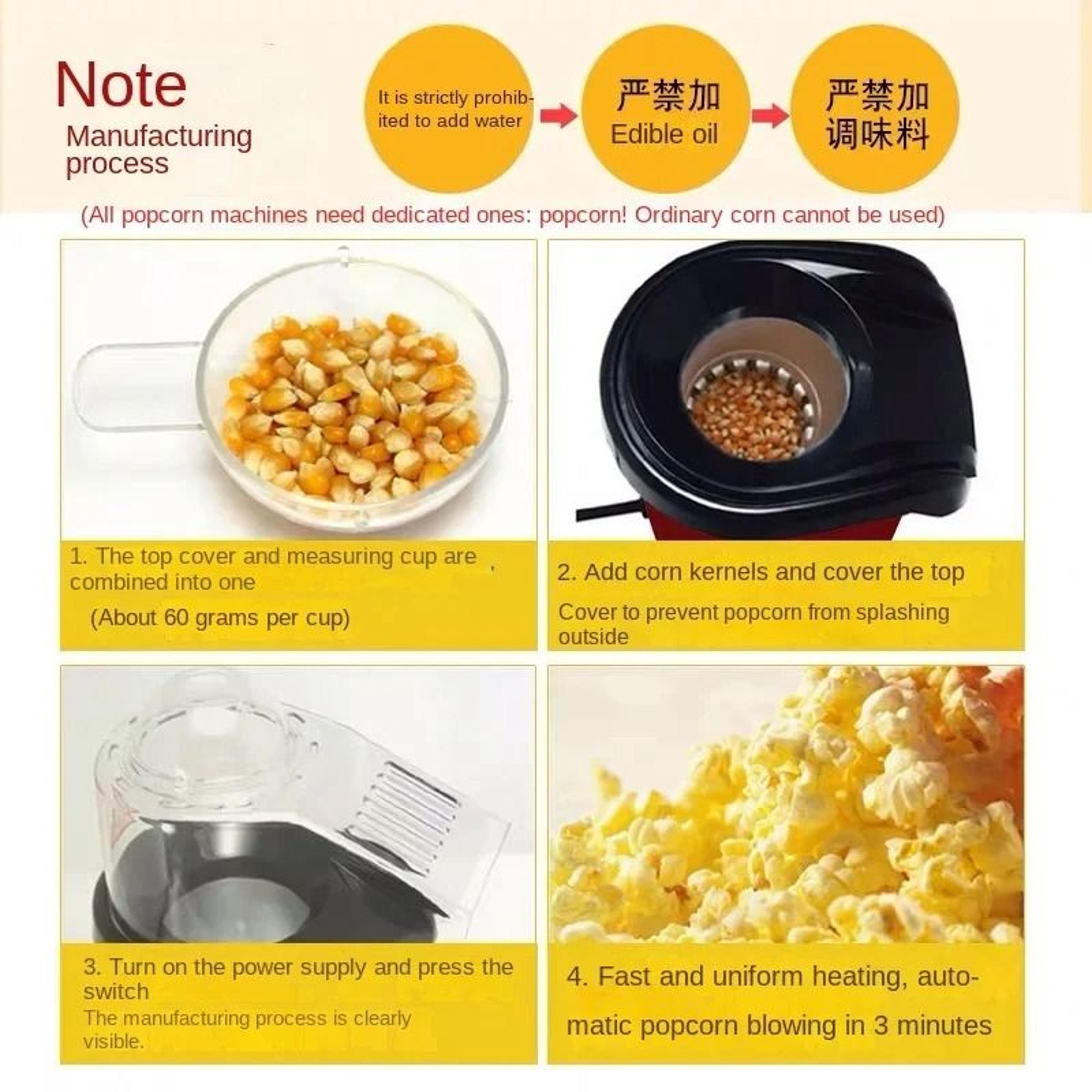 Electric Air Popcorn Maker Automatic Hot Air Popper For Home Snacks 1