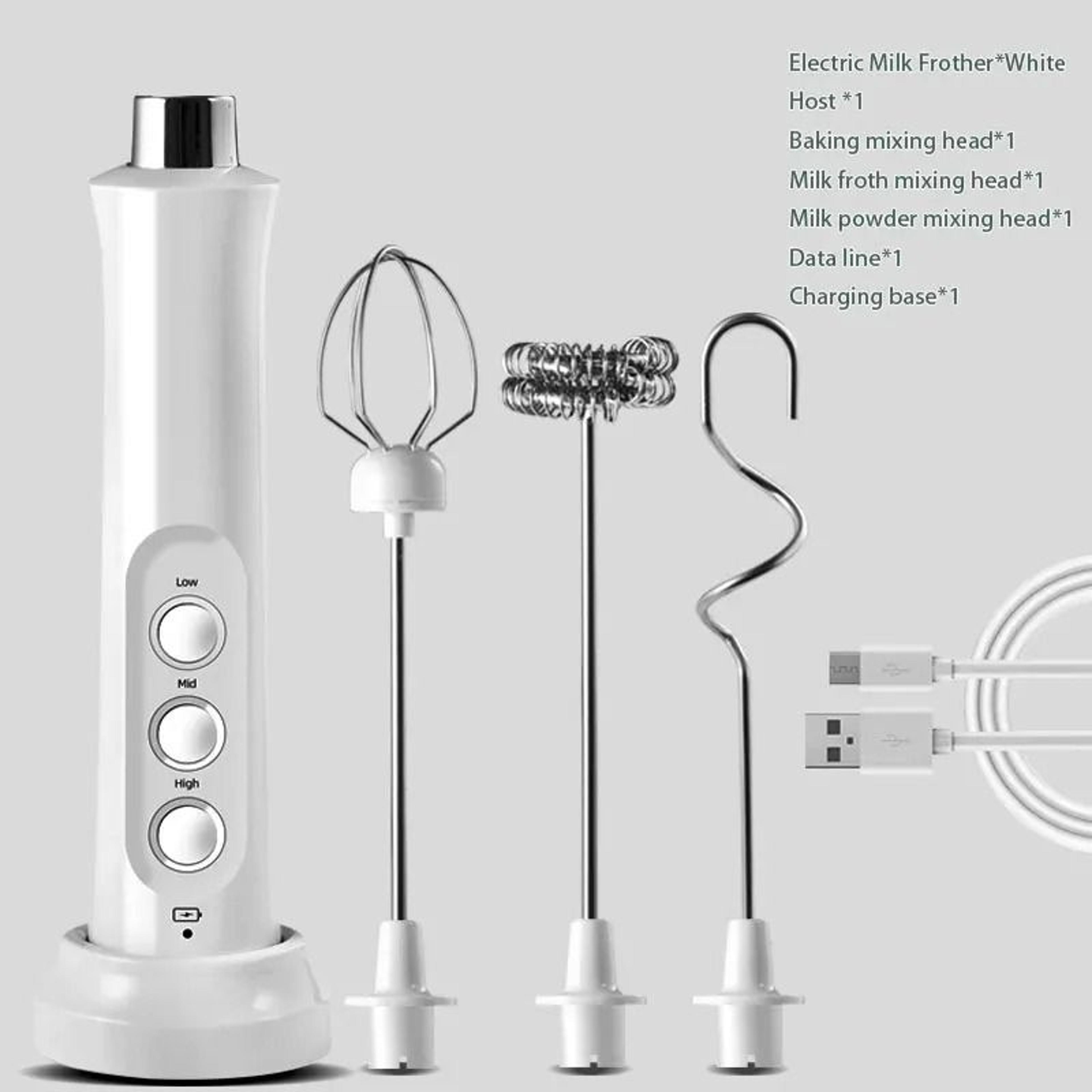 3 In 1 Rechargeable Electric Milk Frother Handheld Coffee Whisk Mixer 6
