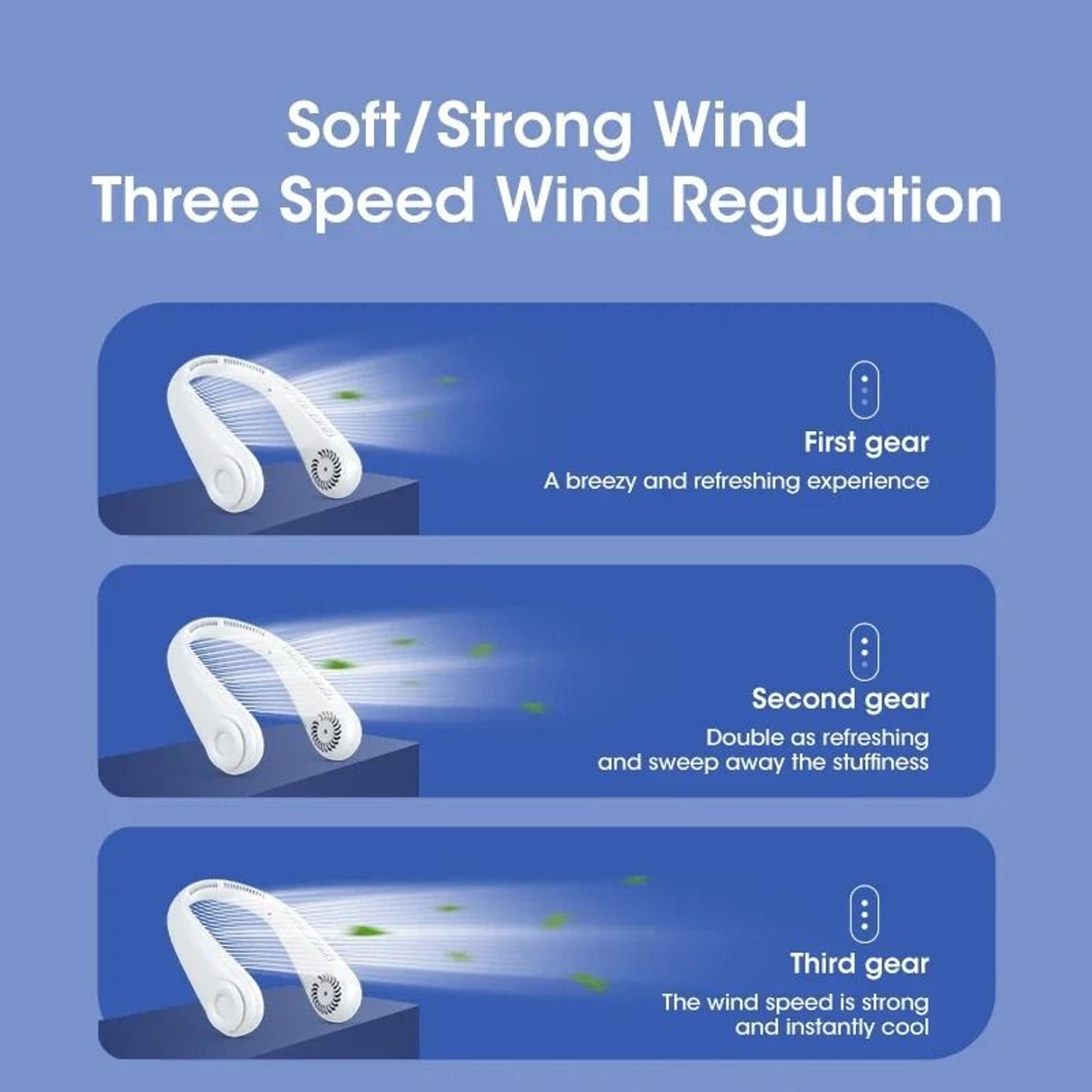 Hands Free Bladeless Neck Fan With Power Bank USB Rechargeable For Travel Sports And Office Use 5