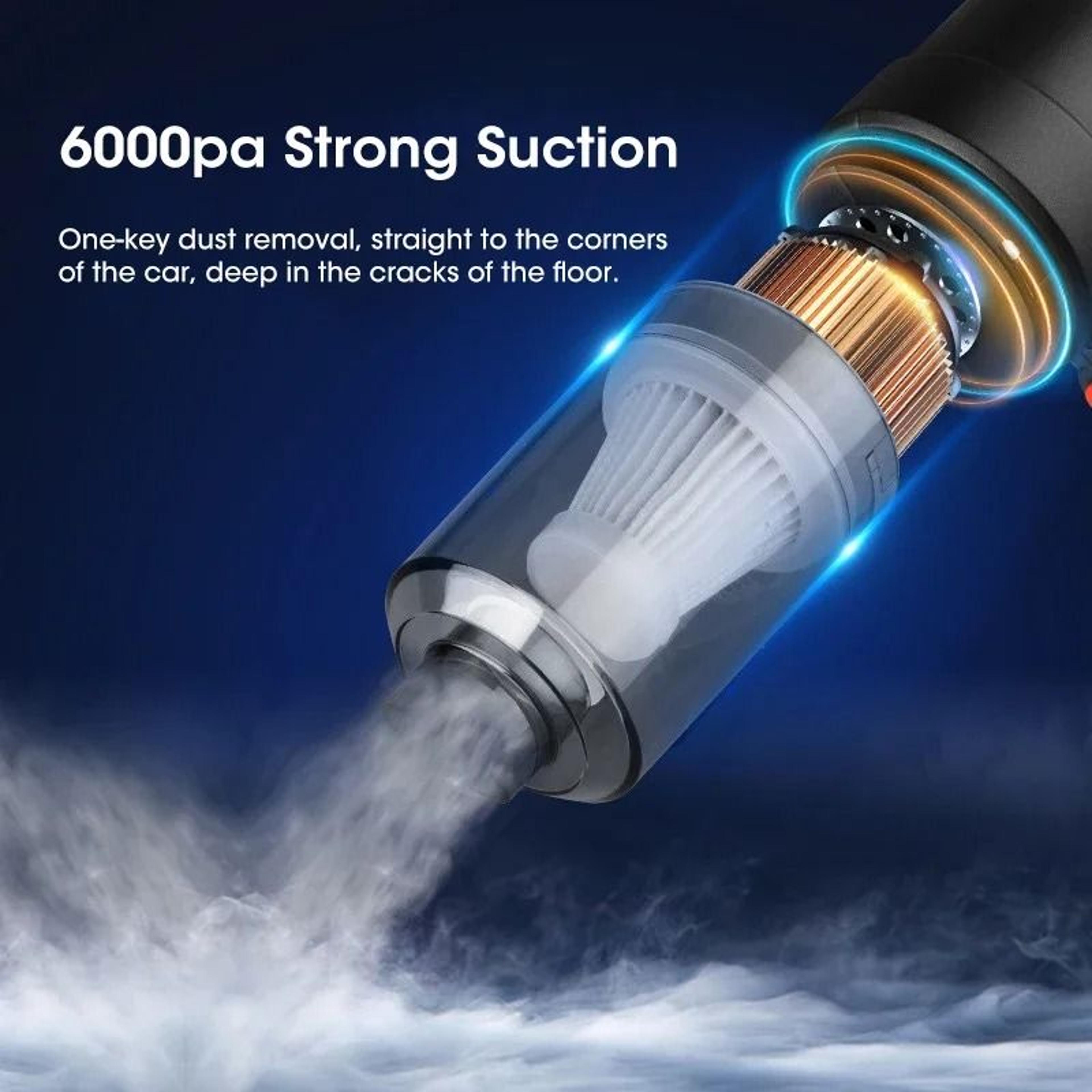 Wireless Portable Handheld Vacuum Cleaner With 6000Pa Suction USB Rechargeable 2