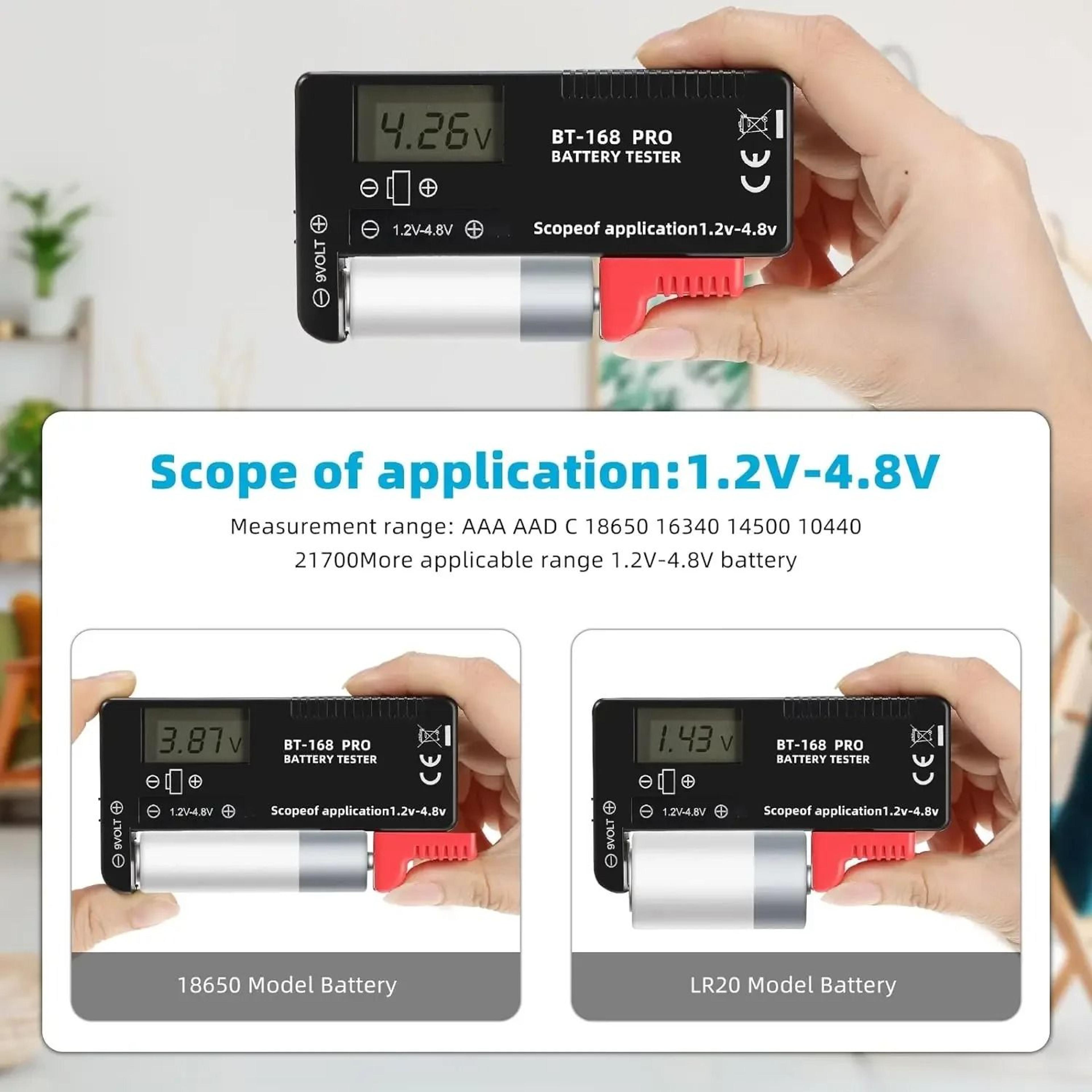 Universal Battery Voltage Tester For AA AAA C D And 9V Batteries With Color Power Meter 4