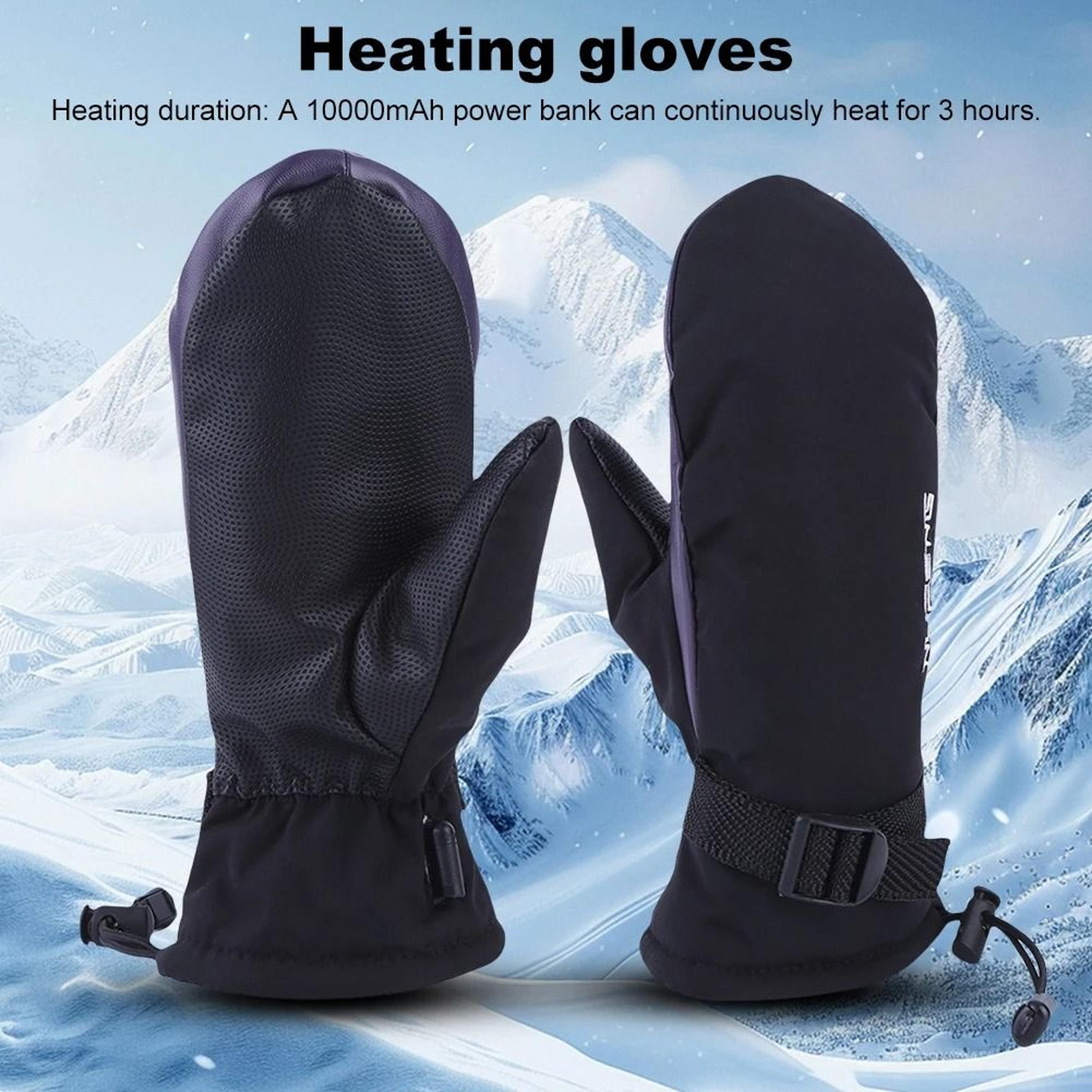 USB Charging Electric Heated Hand Warmer Gloves Waterproof 3Gear Temperature No Battery 3