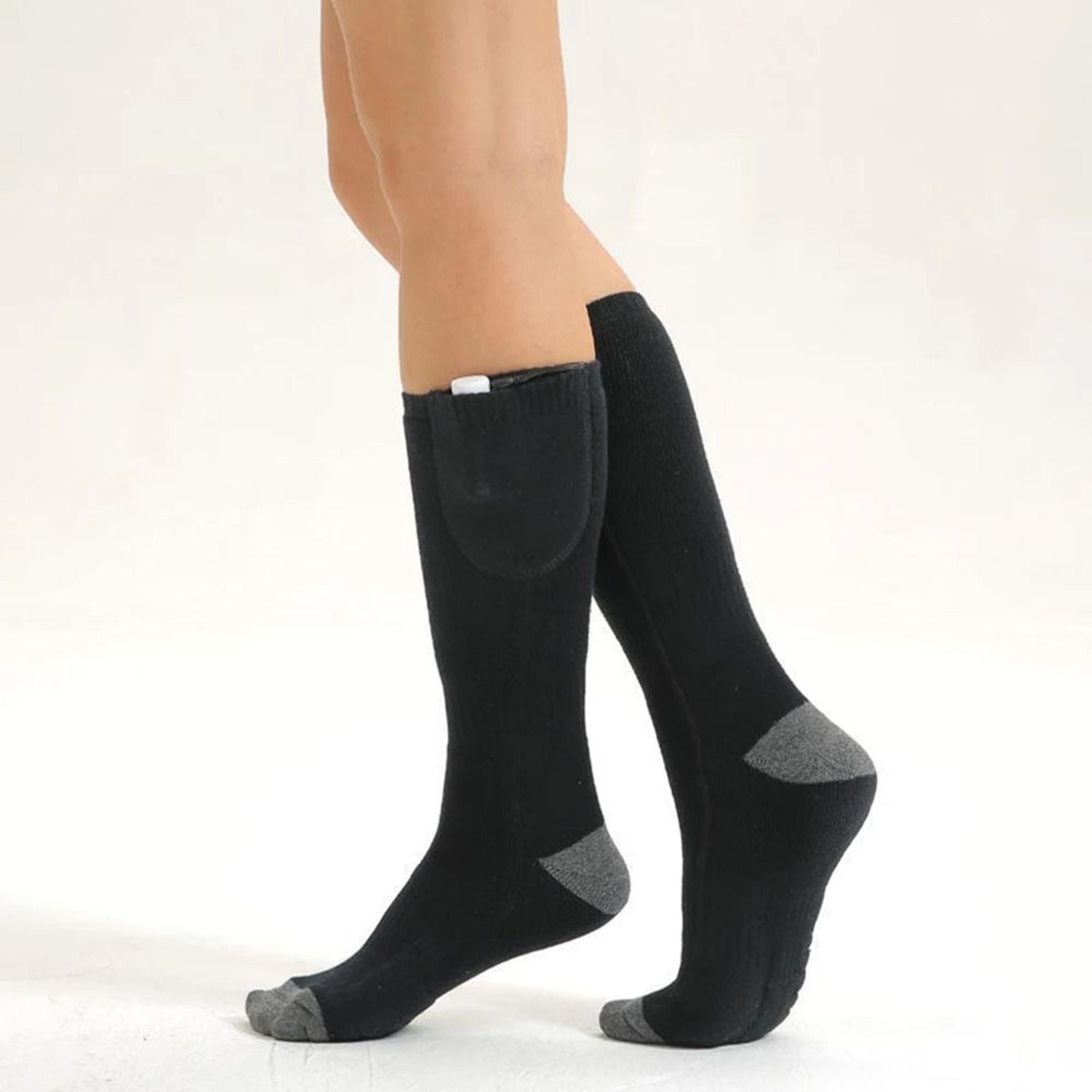 Electric Heated Socks 3 Level Temperature Winter Warm Long AntiSlip Socks No Battery 5