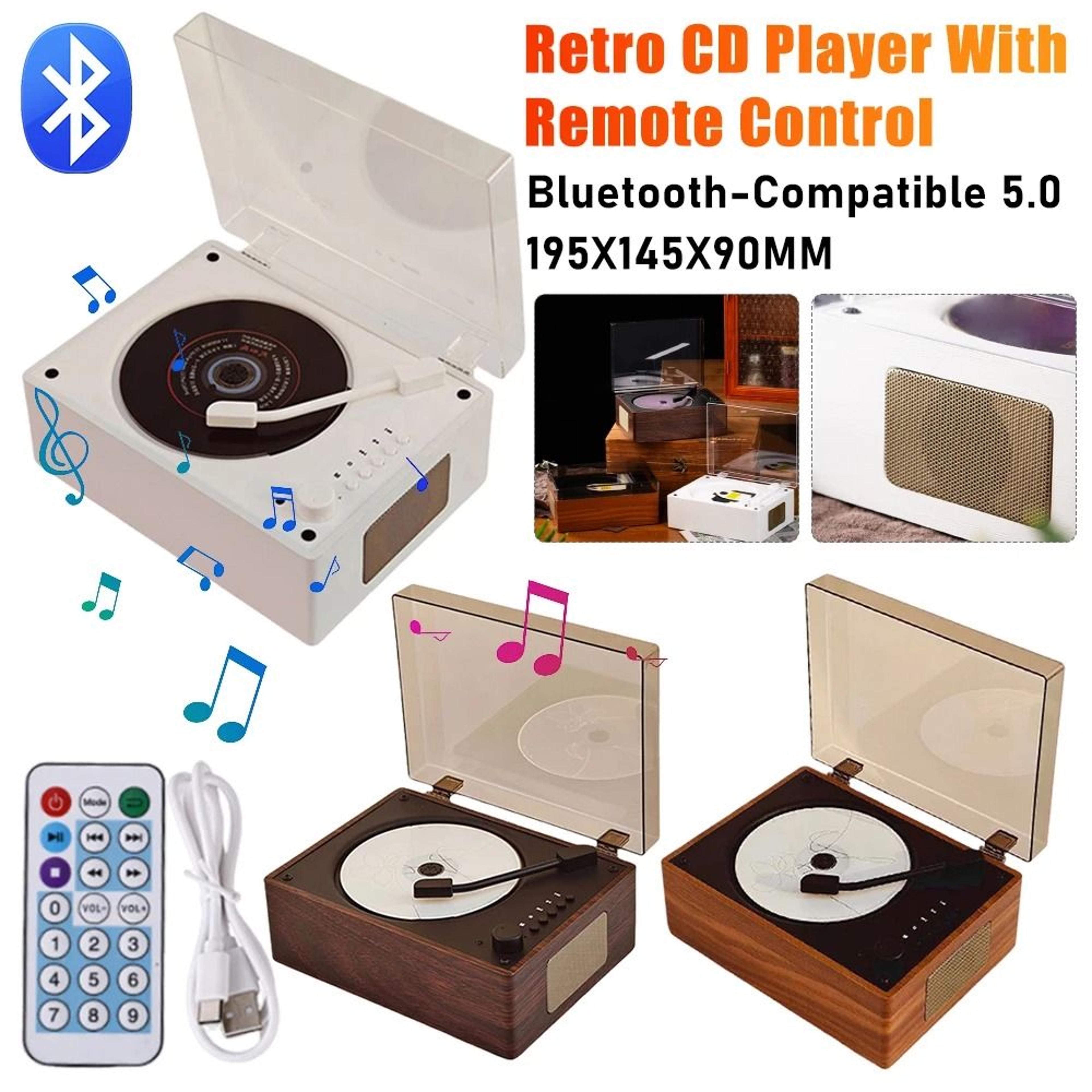 Vintage Retro CD Player Bluetooth Speaker With Remote Control 0
