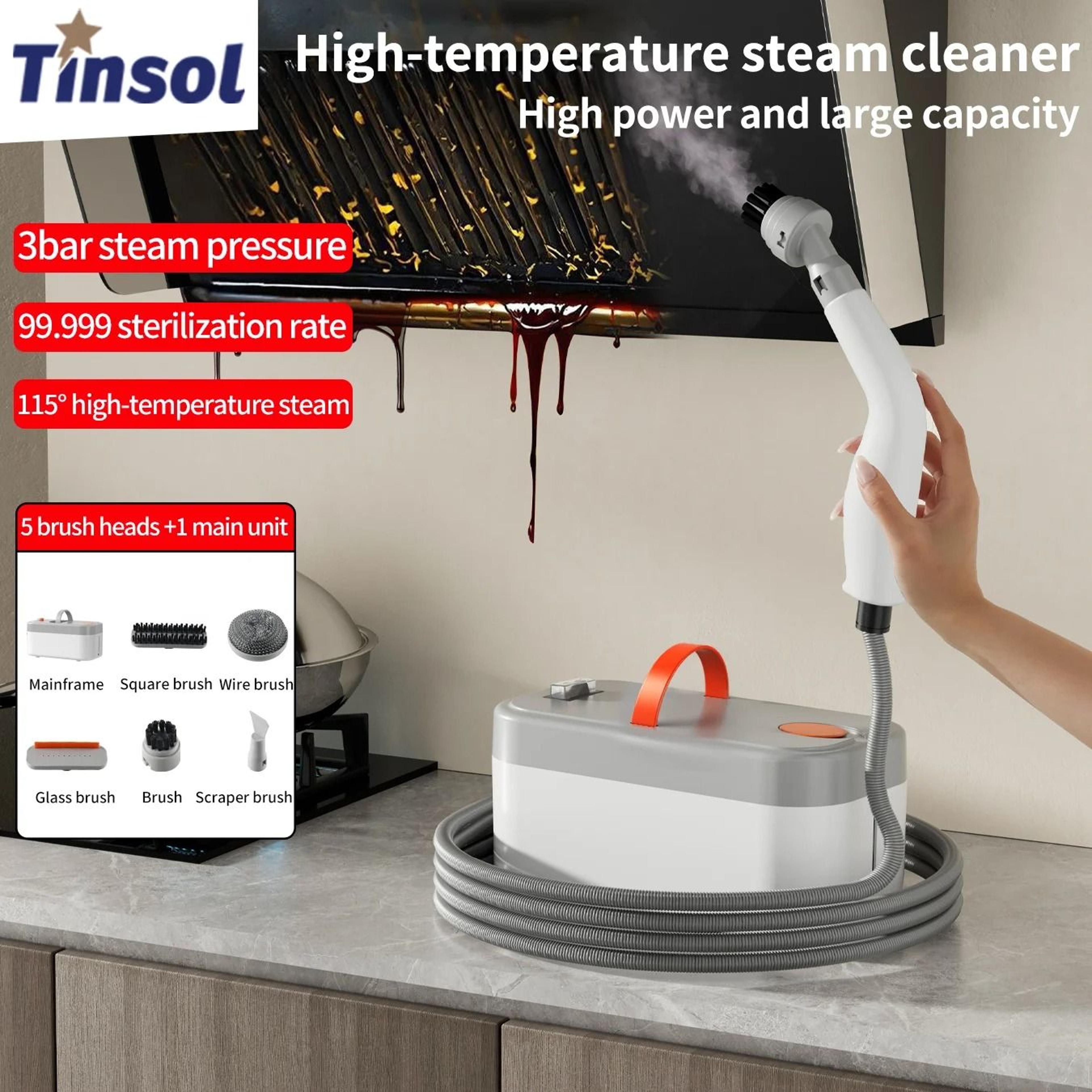1200W High Temperature Handheld Steam Cleaner With 5 Brush Heads For Deep Home Cleaning 0