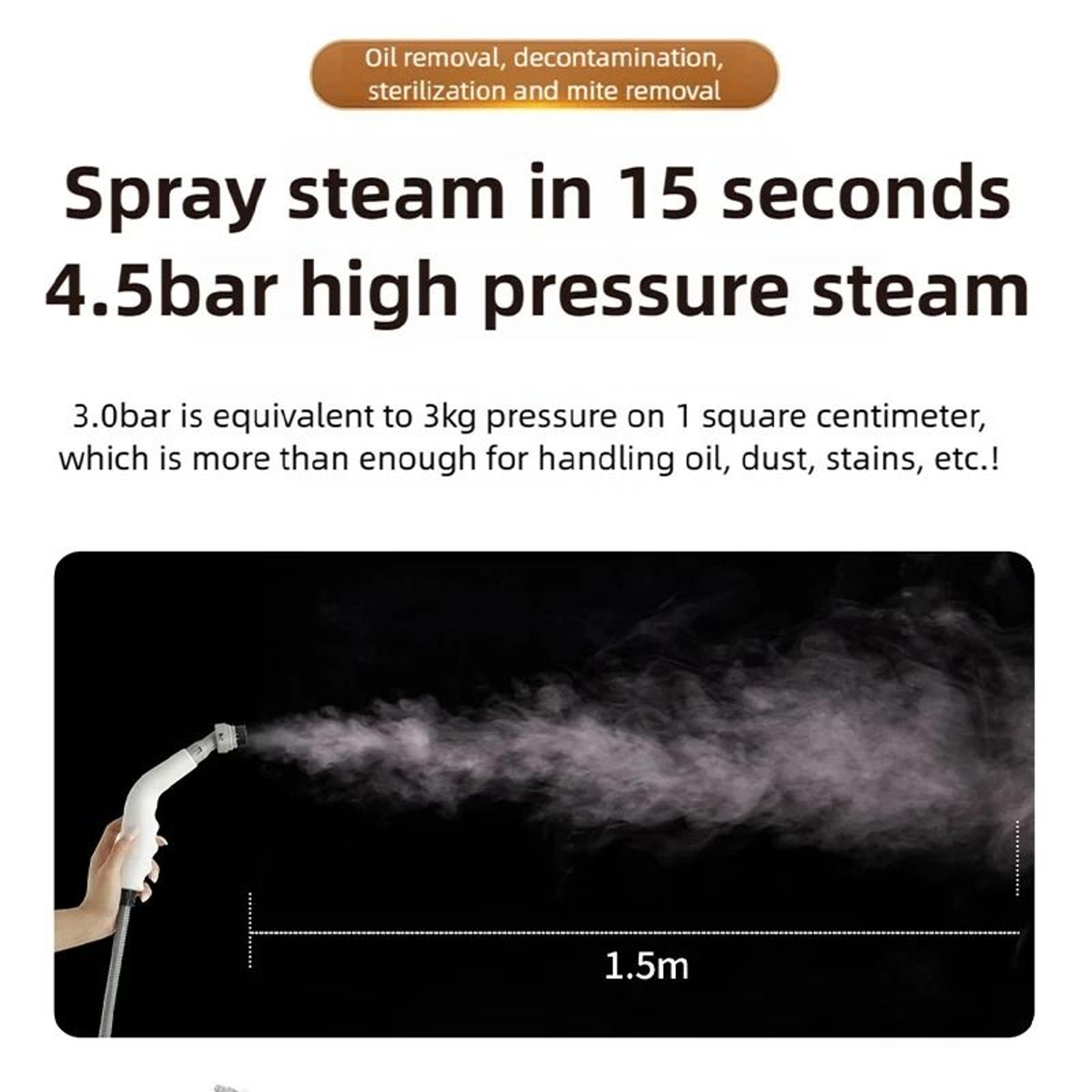 1200W High Temperature Handheld Steam Cleaner With 5 Brush Heads For Deep Home Cleaning 5