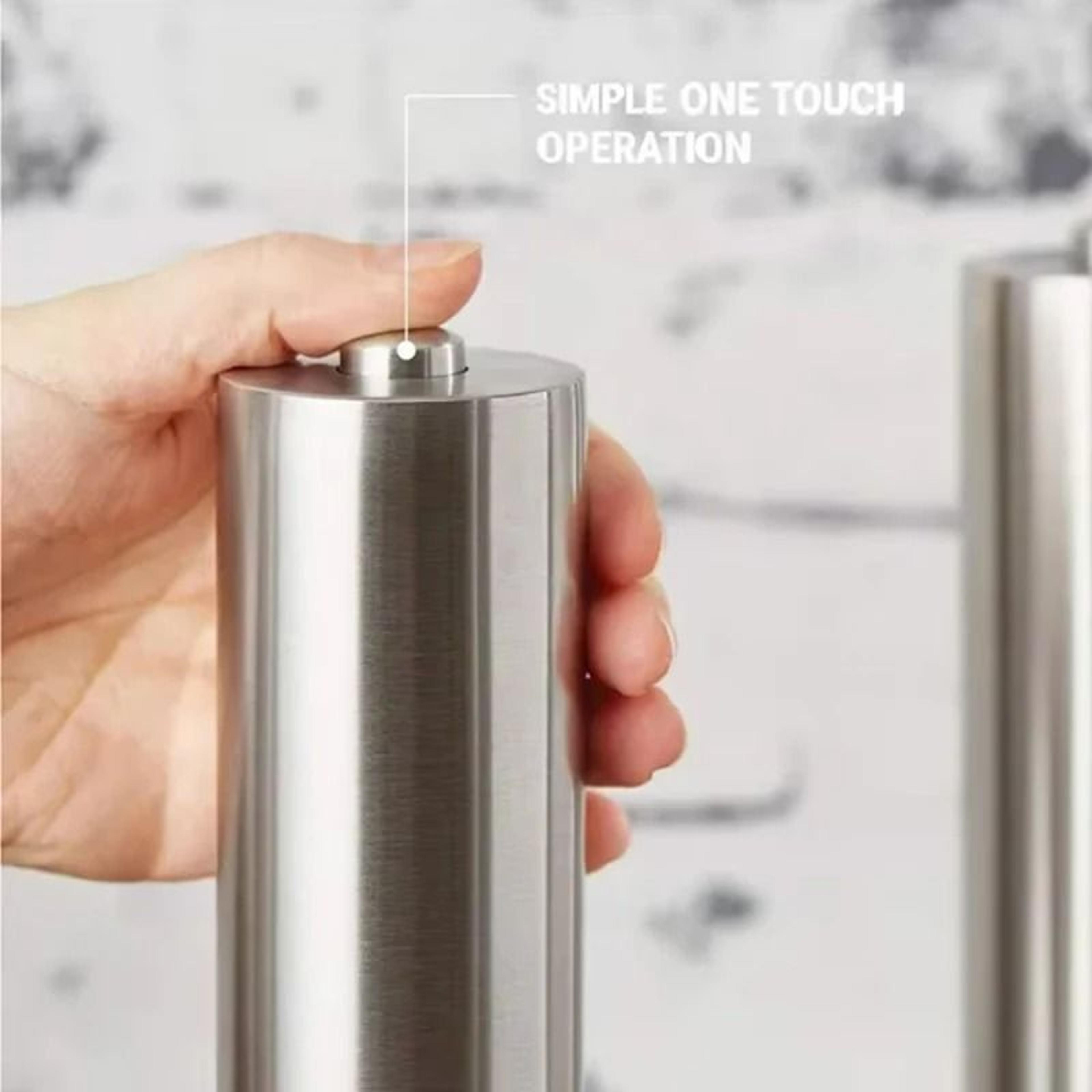 Electric Salt And Pepper Grinder Set With Adjustable Coarseness And LED Light For Home Kitchen Cook 3