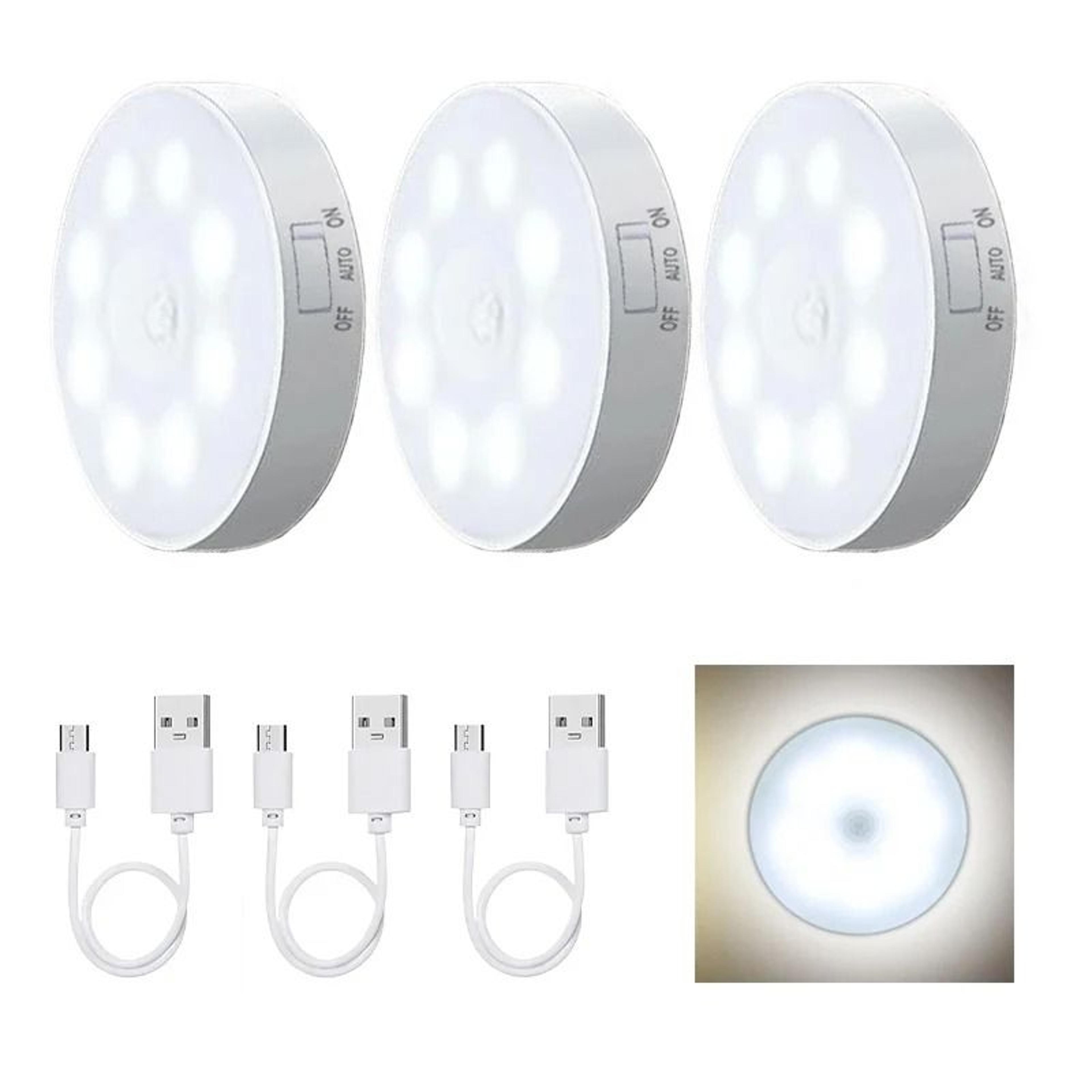 Motion Sensor LED Night Light USB Rechargeable Cabinet And Closet Lamp 9