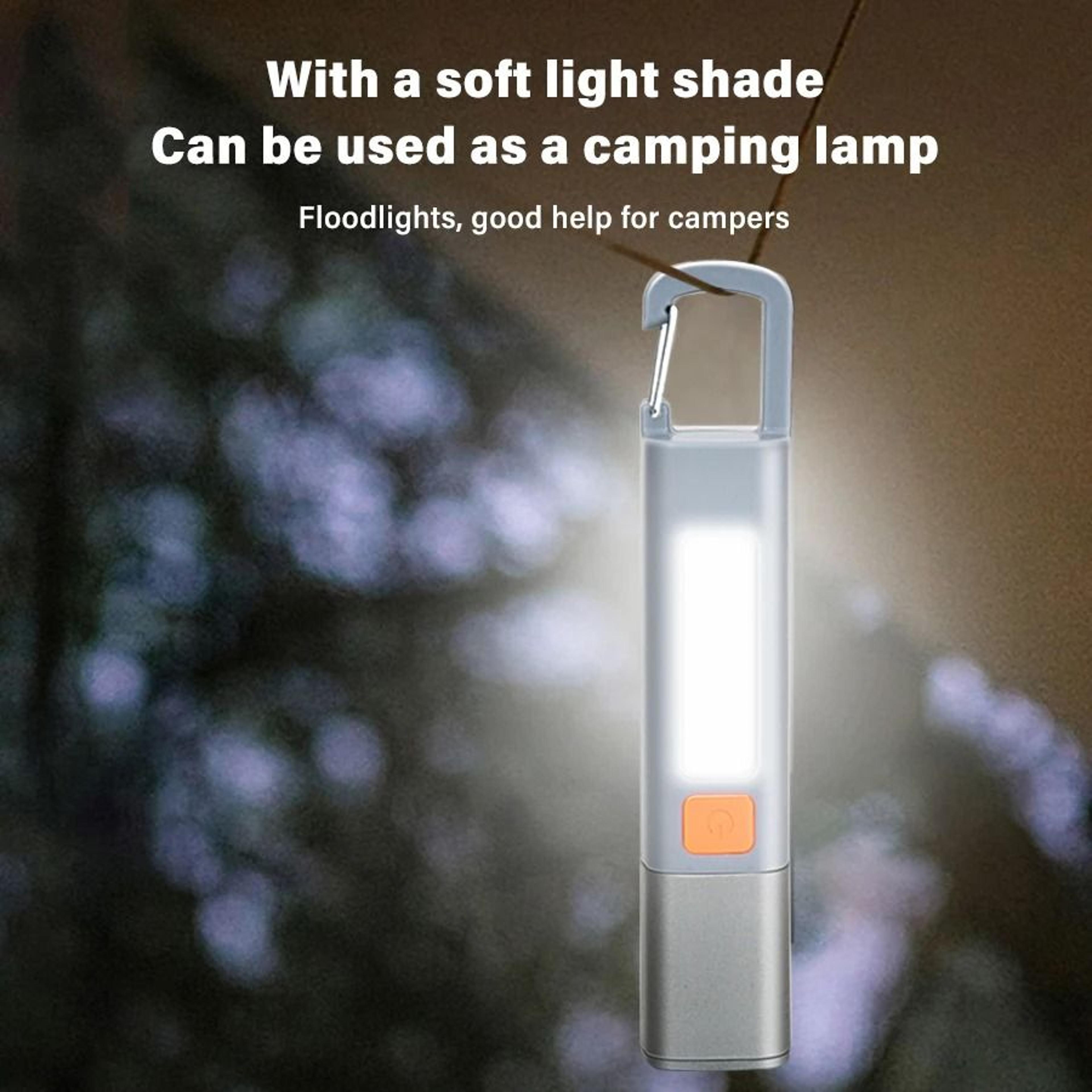 Rechargeable LED Flashlight With COB Side Light And Hanging Hook 1
