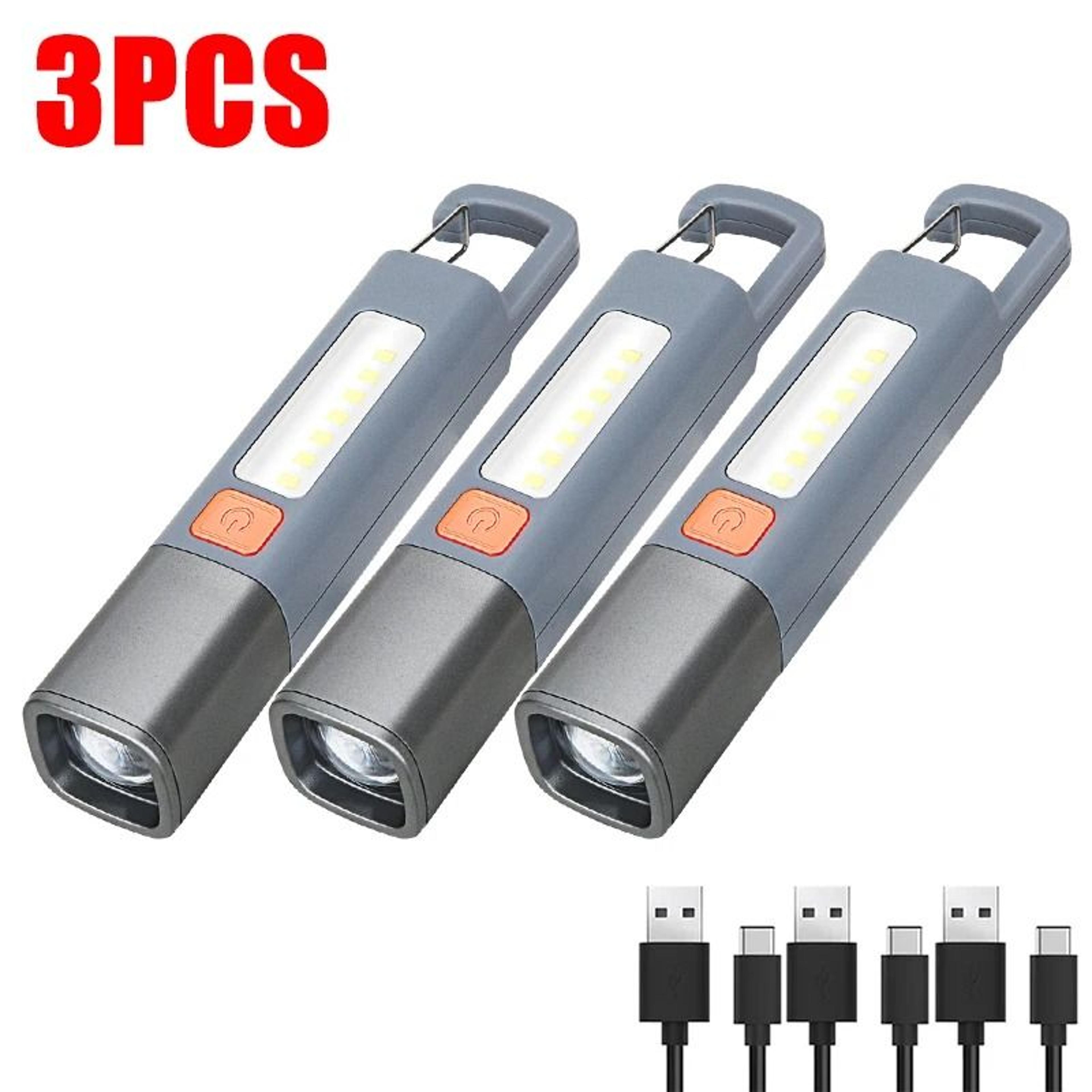 Rechargeable LED Flashlight With COB Side Light And Hanging Hook 9