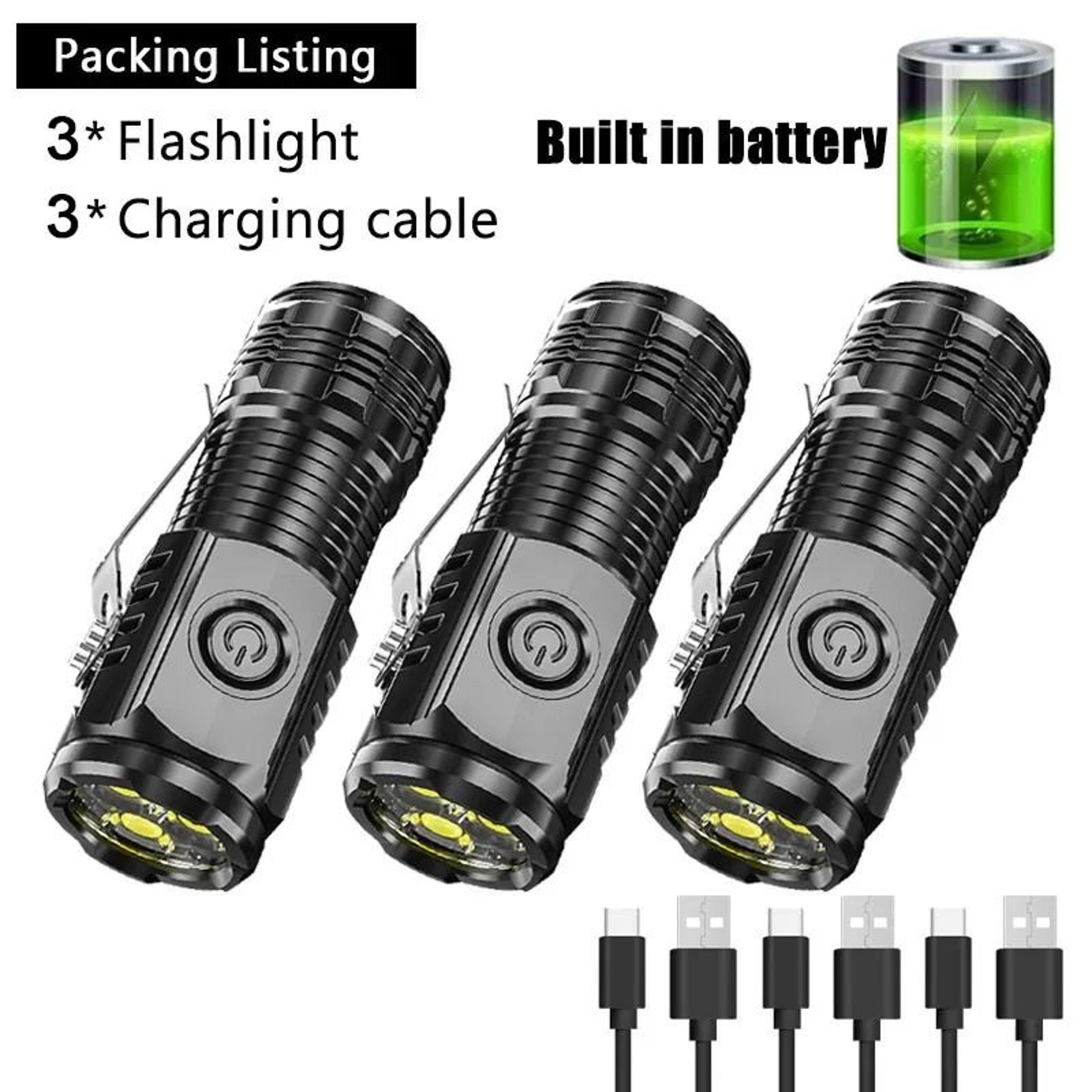 Mini LED Flashlight With Pen Clip And Magnetic Base USB Rechargeable 9