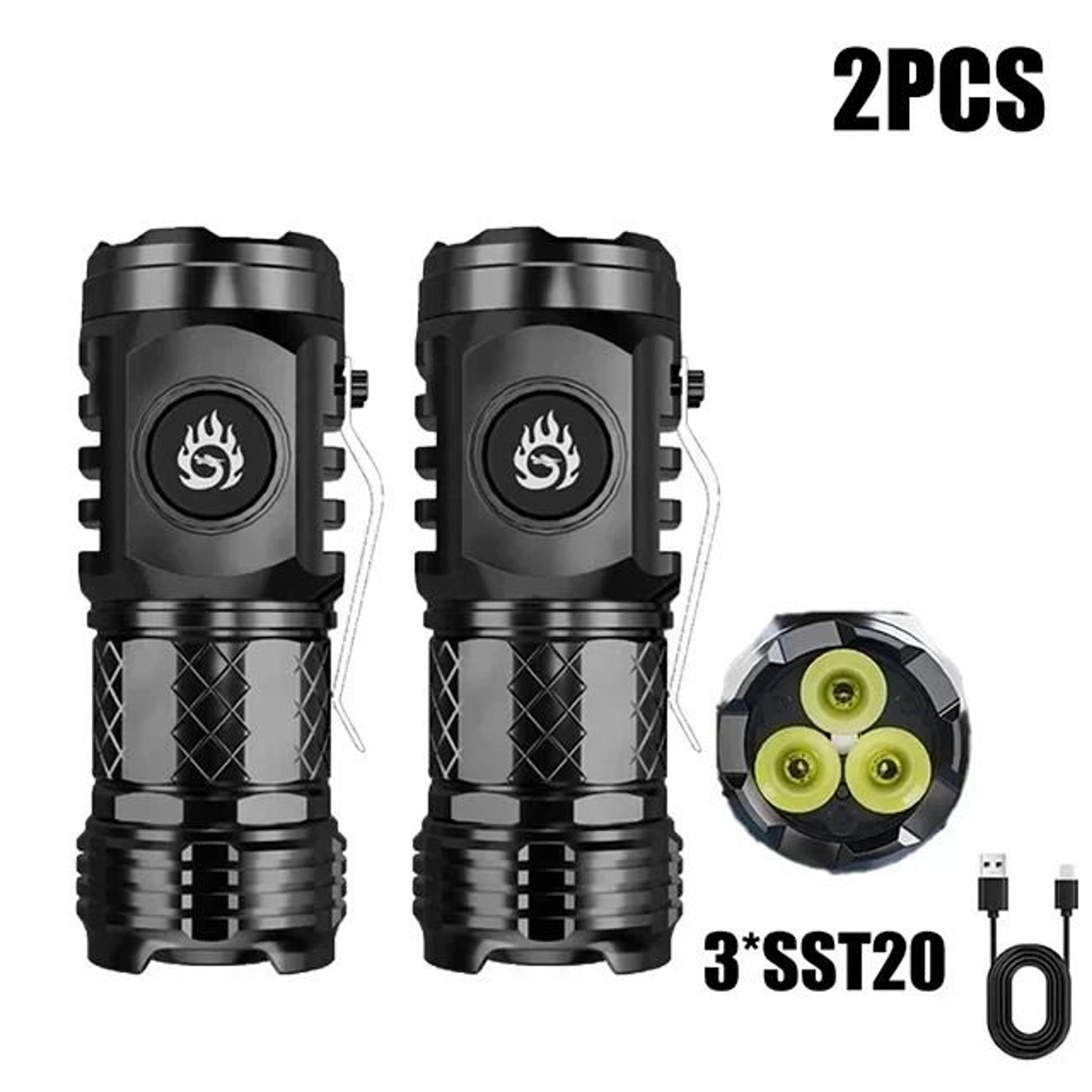 Mini LED Flashlight With Pen Clip And Magnetic Base USB Rechargeable 10