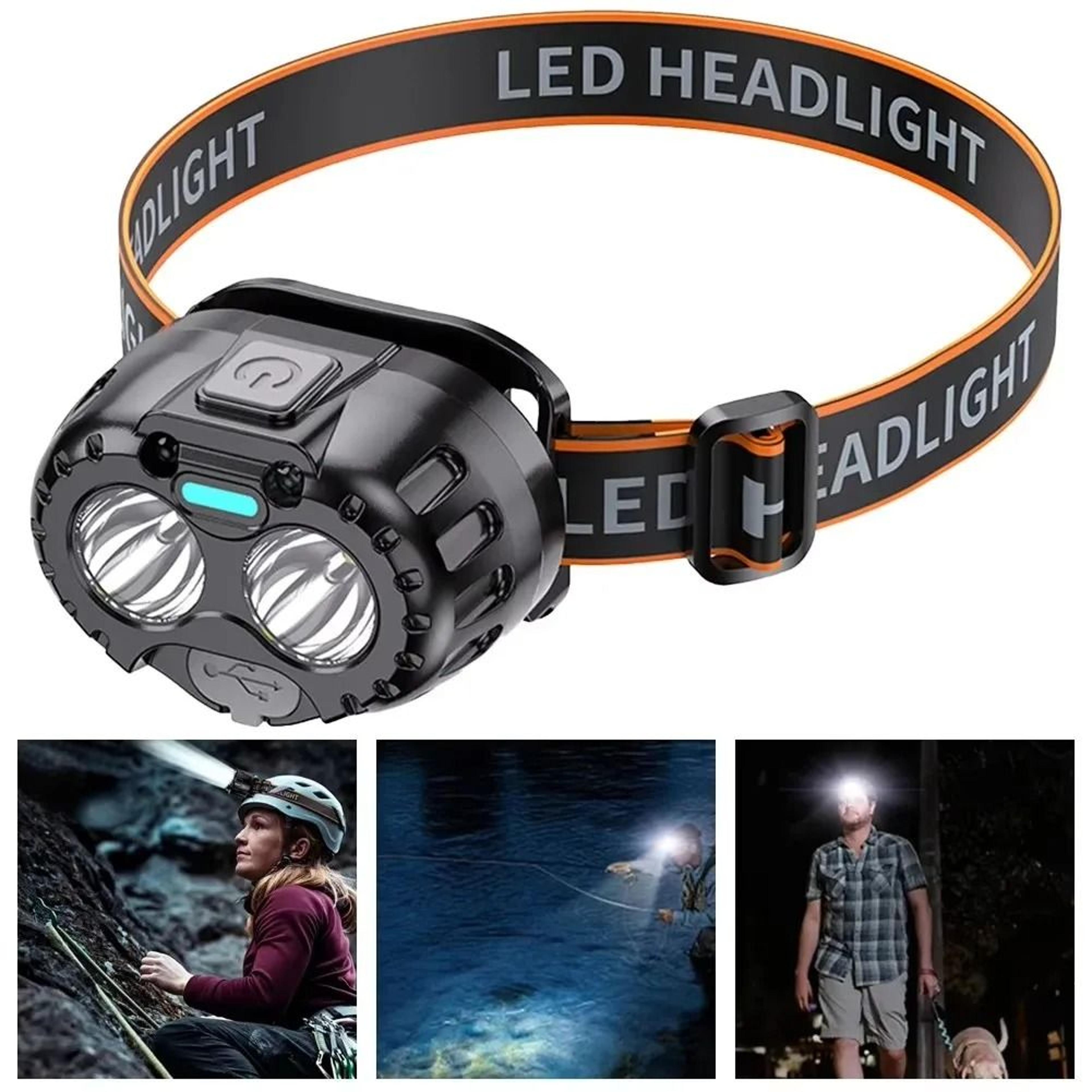 USB Rechargeable LED Headlamp With Motion Sensor For Running And Fishing 9