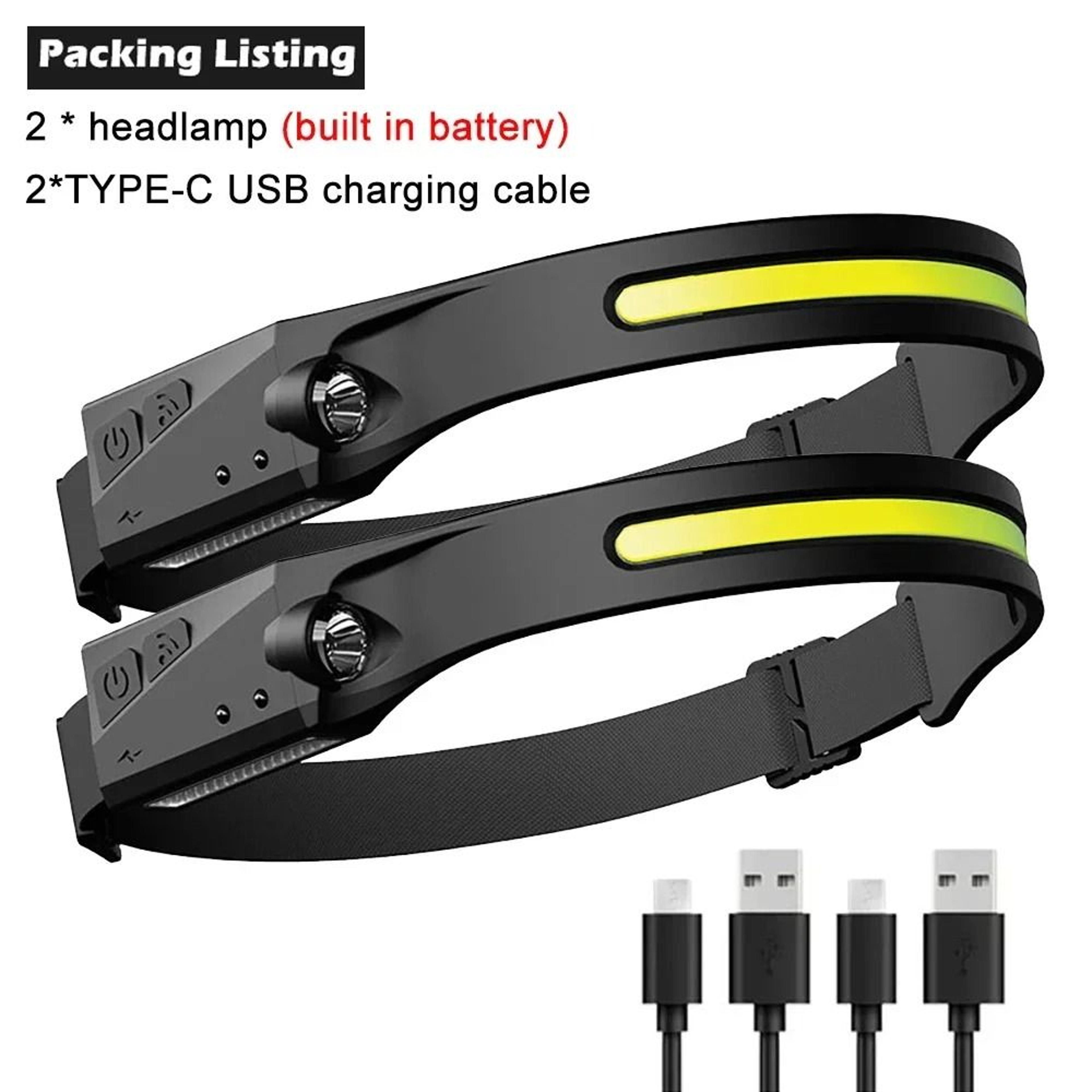 USB Rechargeable COB LED Sensor Headlamp With 5 Lighting Modes 7