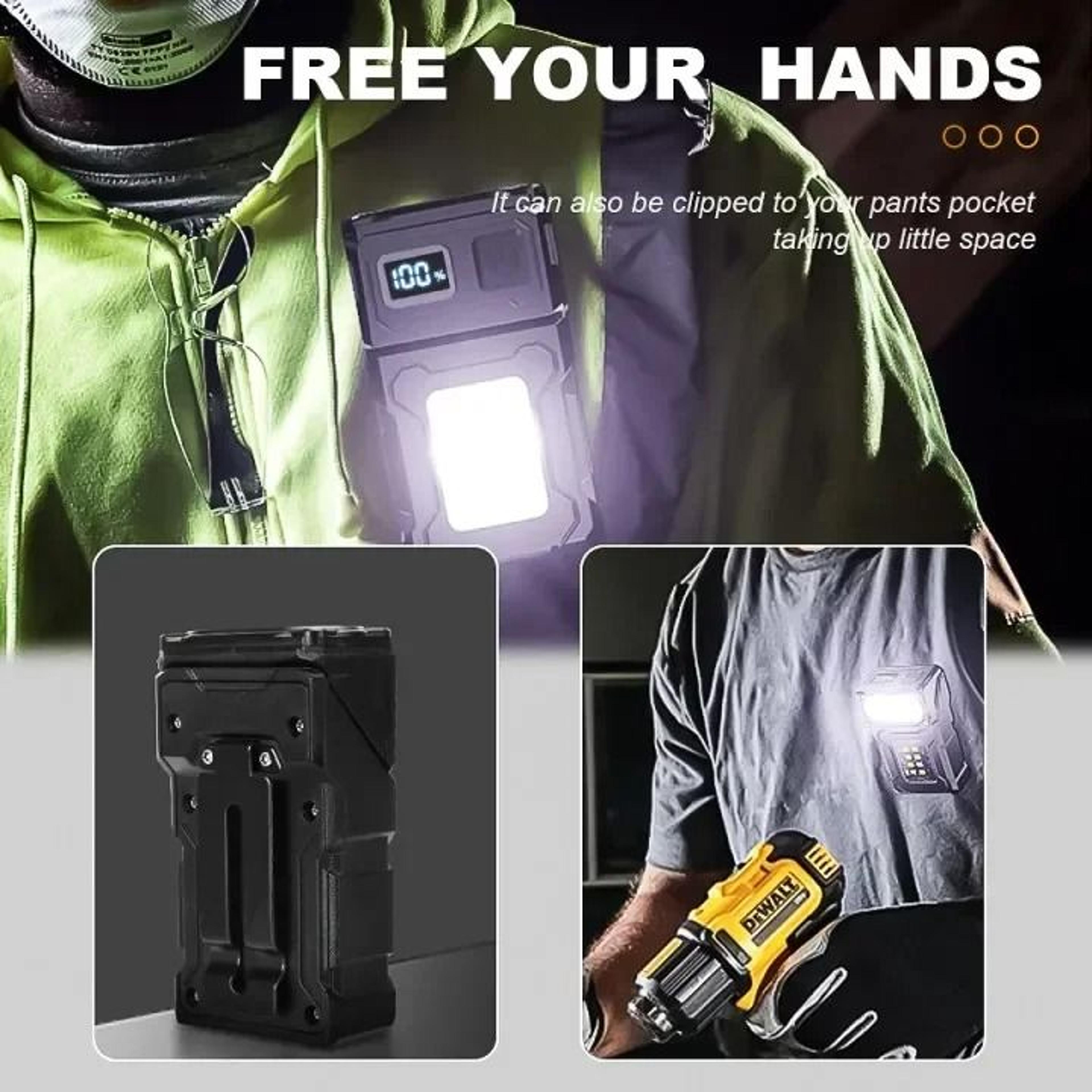 Mini LED Flashlight With Magnetic Base And Red Warning Light For Outdoor Use 5