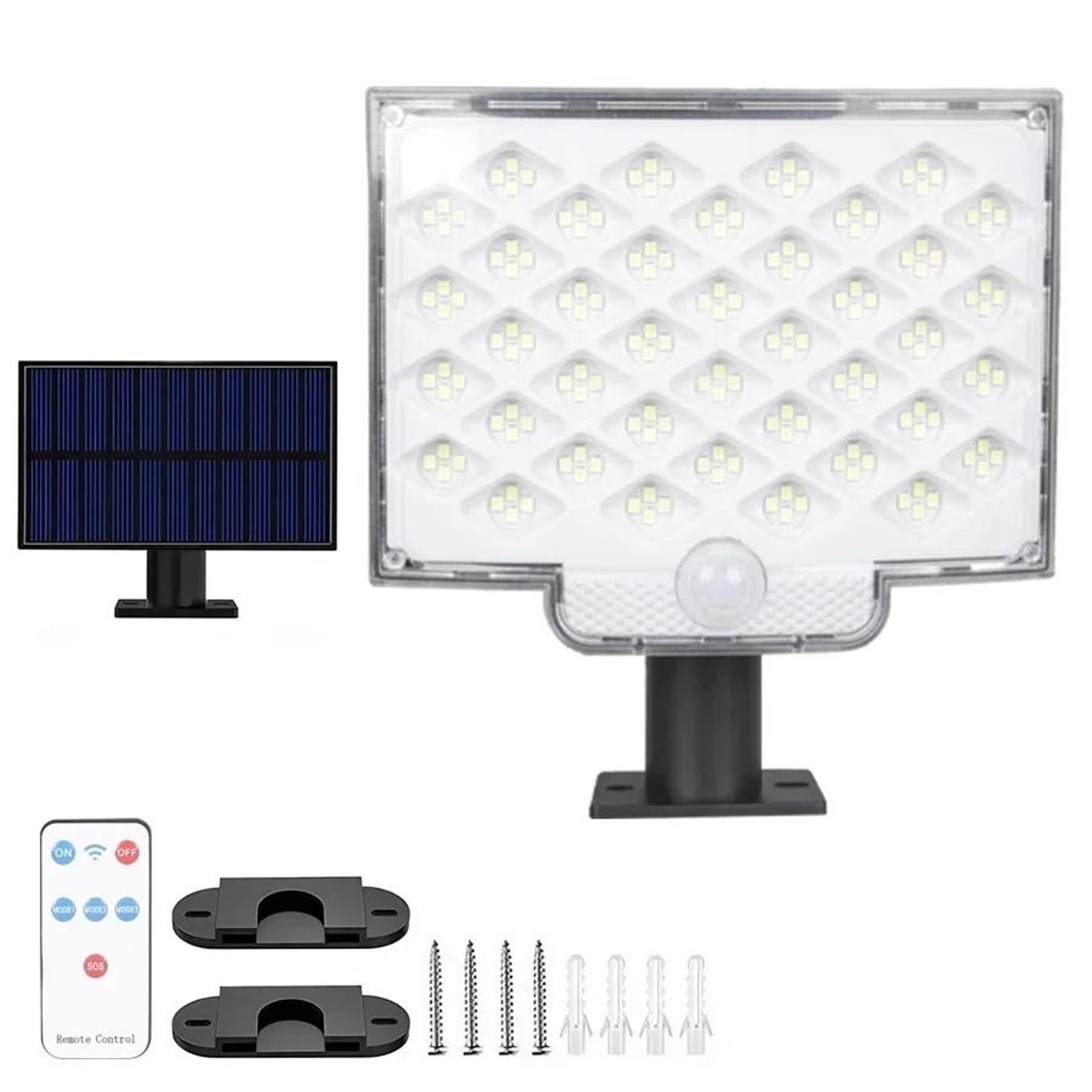 106 LED Solar Motion Sensor Flood Light With Separate Panel For Outdoor Use 9