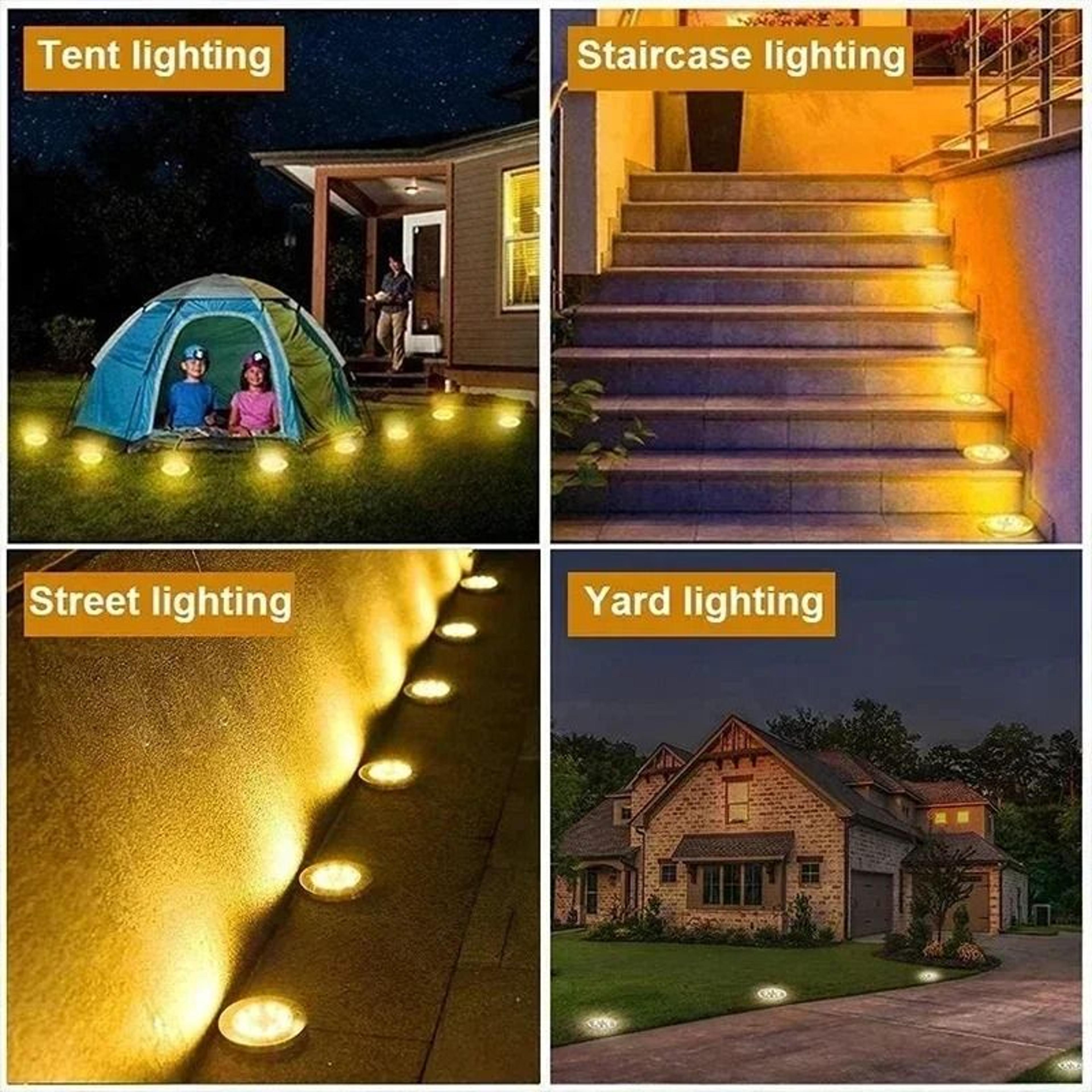 Solar LED Floor Lamp With 8 LED Lights For Outdoor Lawn And Garden Decor 1