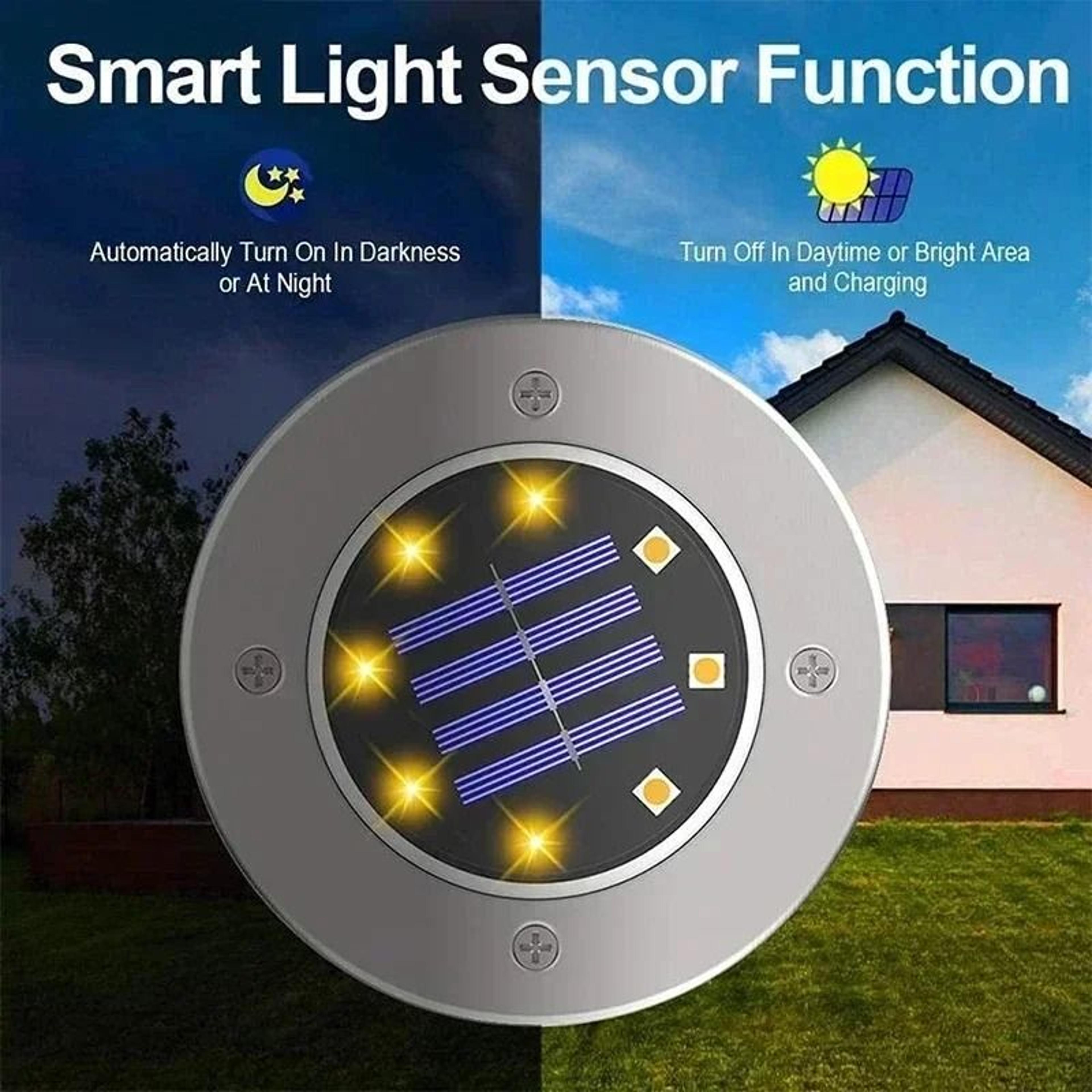 Solar LED Floor Lamp With 8 LED Lights For Outdoor Lawn And Garden Decor 3