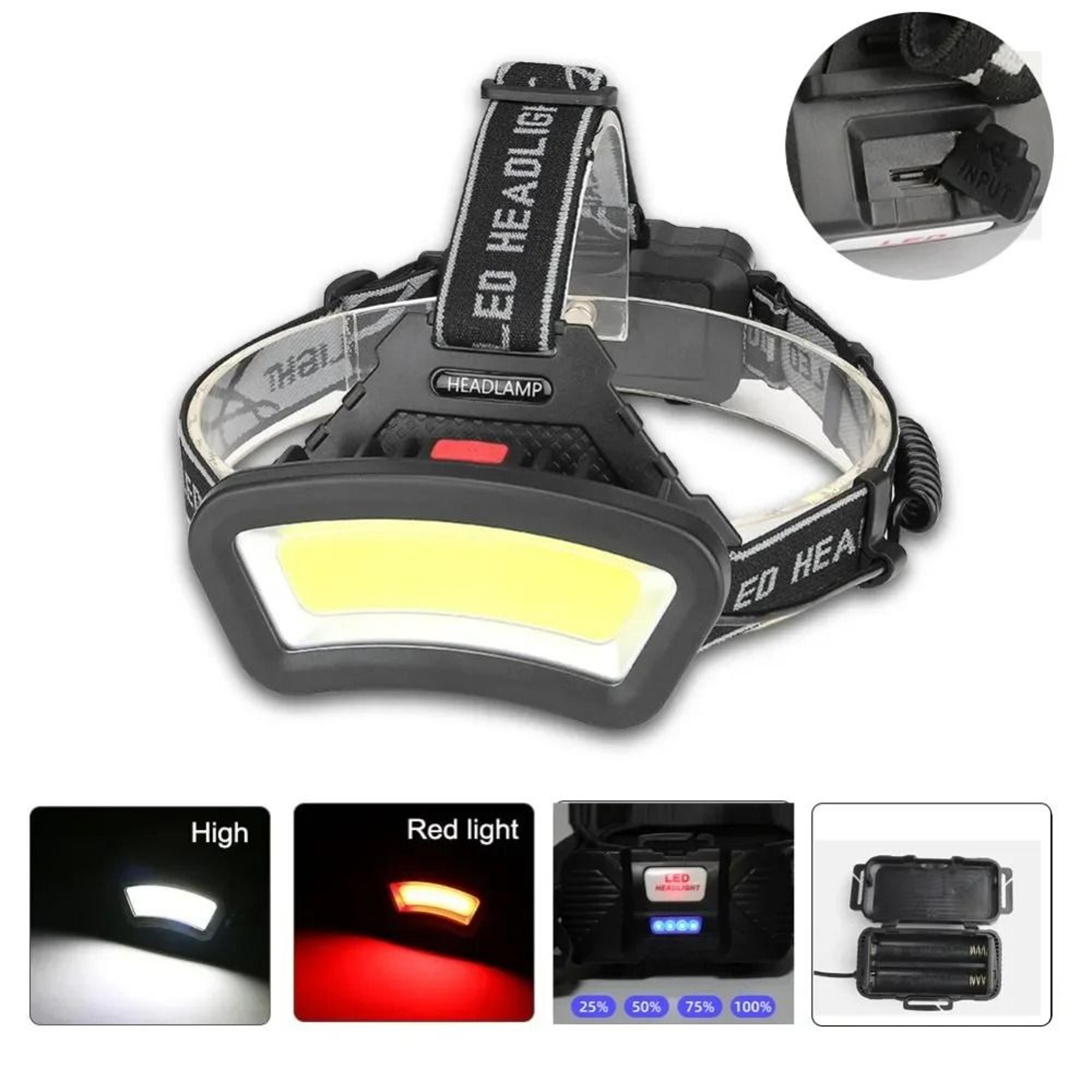 ZK40 Wide Angle COB LED Headlamp With USB Rechargeable Dual Battery Design 1