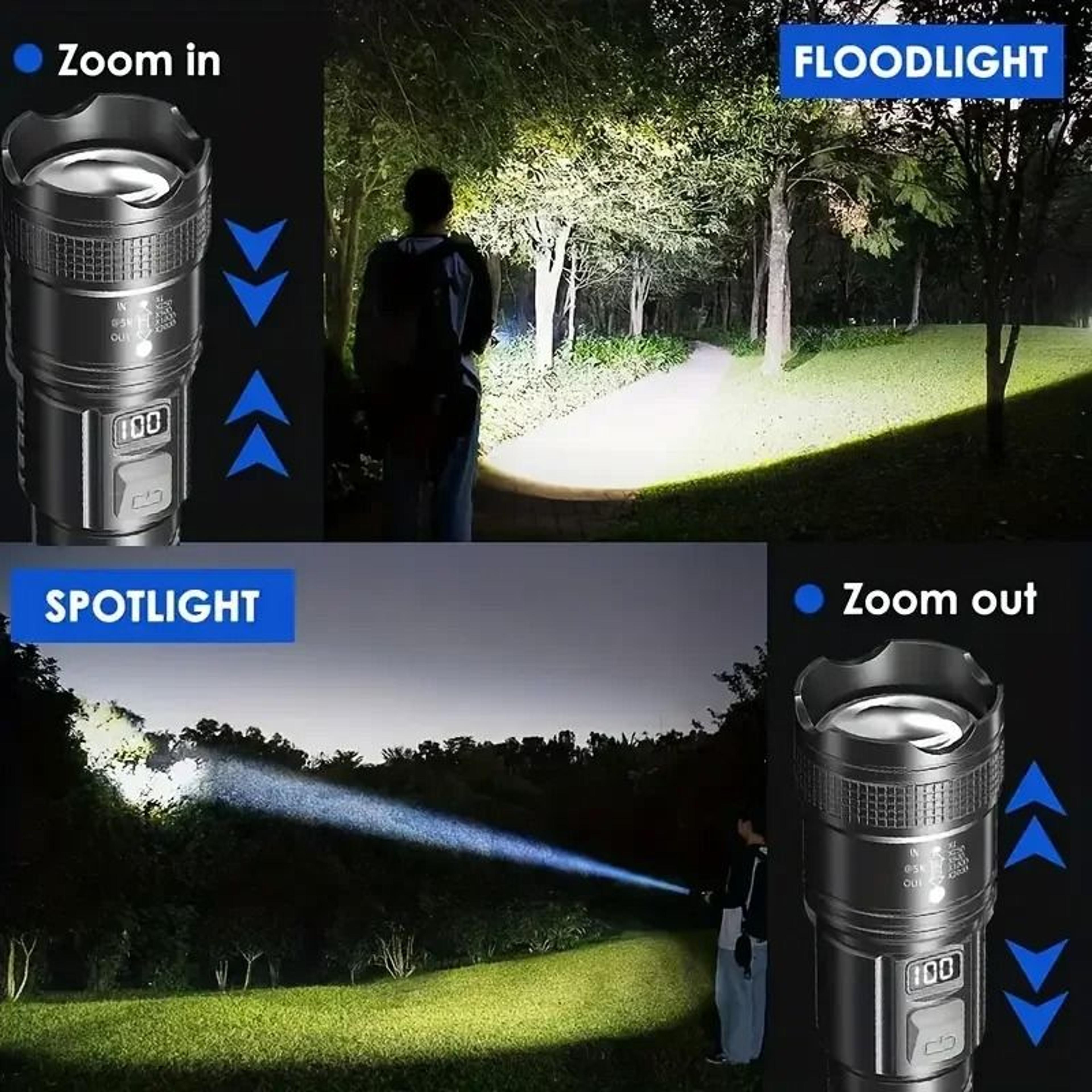 Mini Tactical LED Flashlight With COB Side Light USB Rechargeable 4