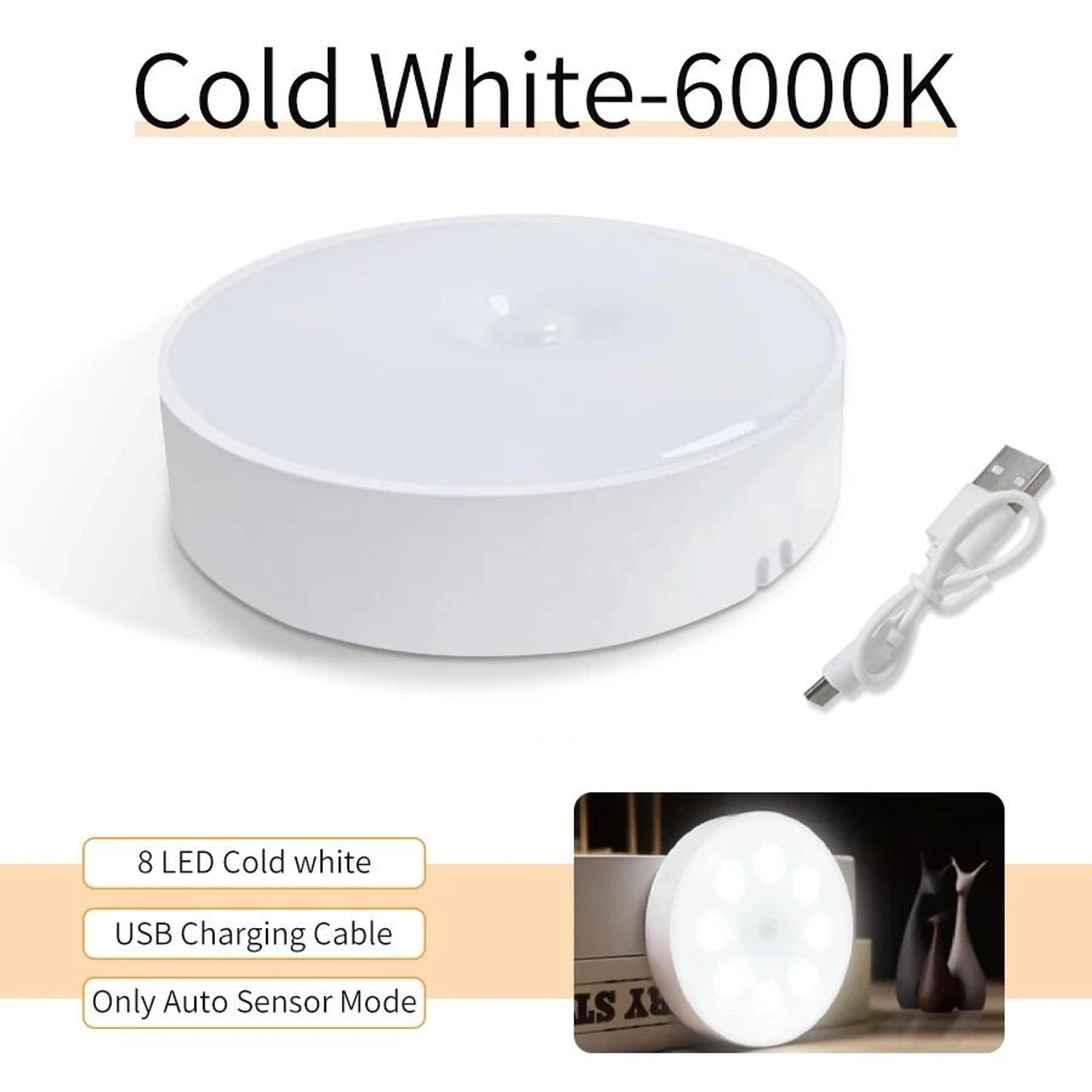 PIR Motion Sensor LED Night Light USB Rechargeable Cabinet And Closet Lamp 6