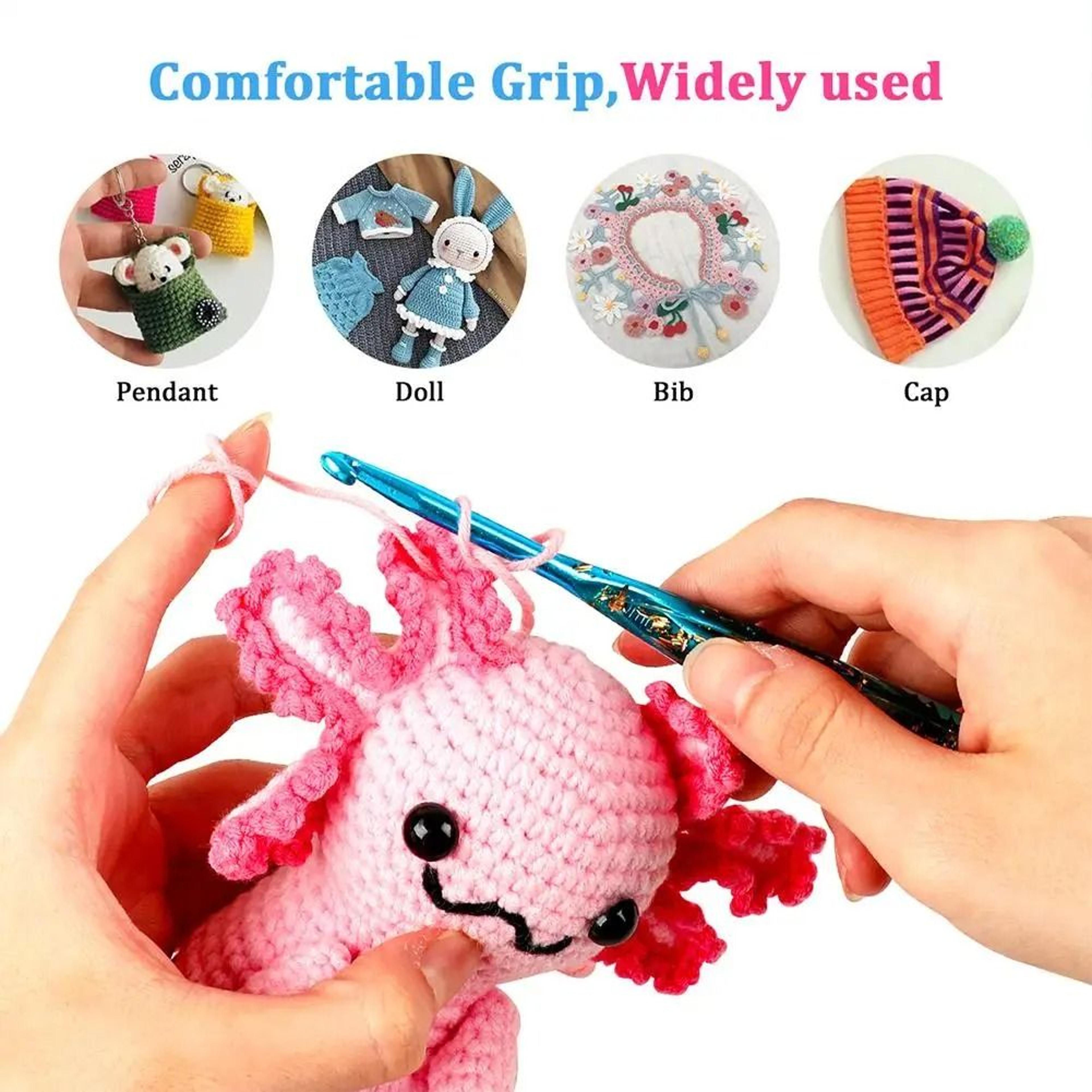 Ergonomic Aluminum Crochet Hook Set With Drip Glue Handle Sizes 20 To 60 Mm 1