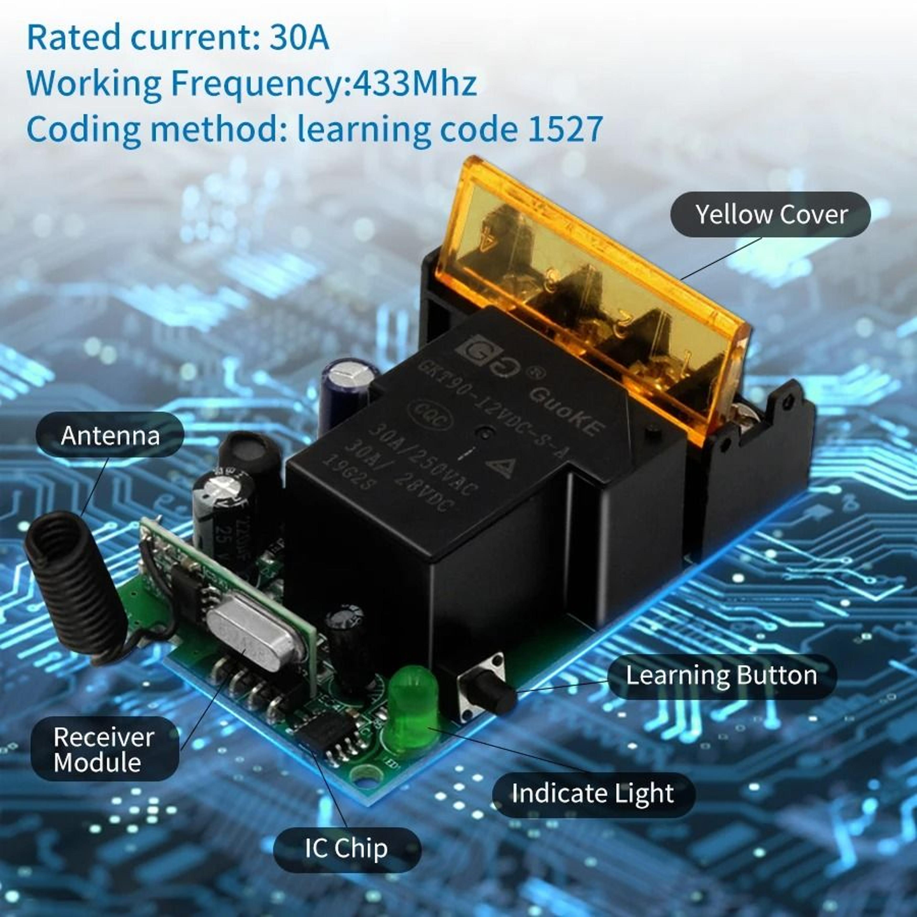 RF 433MHz Wireless Remote Control Relay Switch For Pumps And Appliances 1