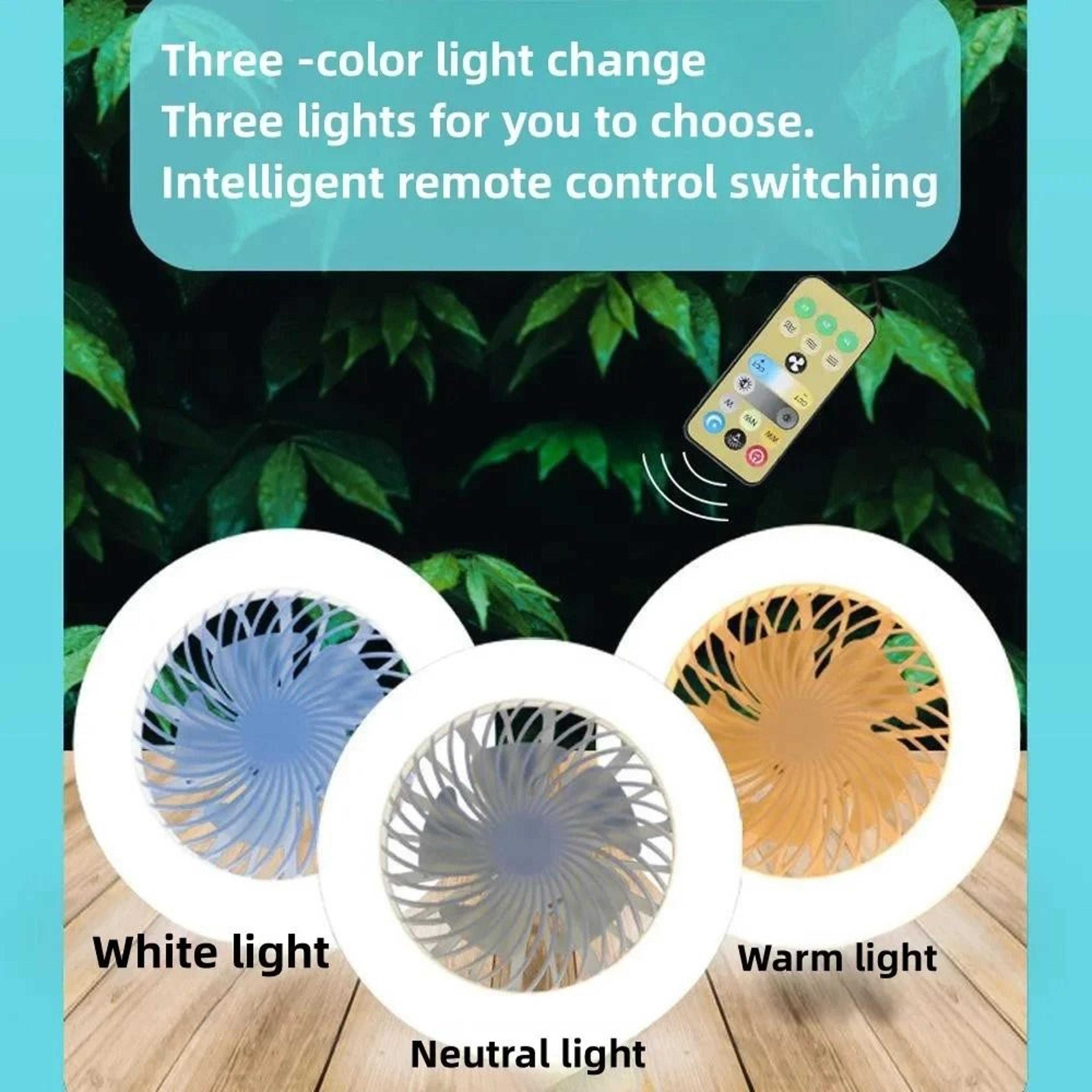 Silent Ceiling Fan With Light E27 Remote Control 30W LED Fan Lamp For Bedroom Kitchen Living Room 2