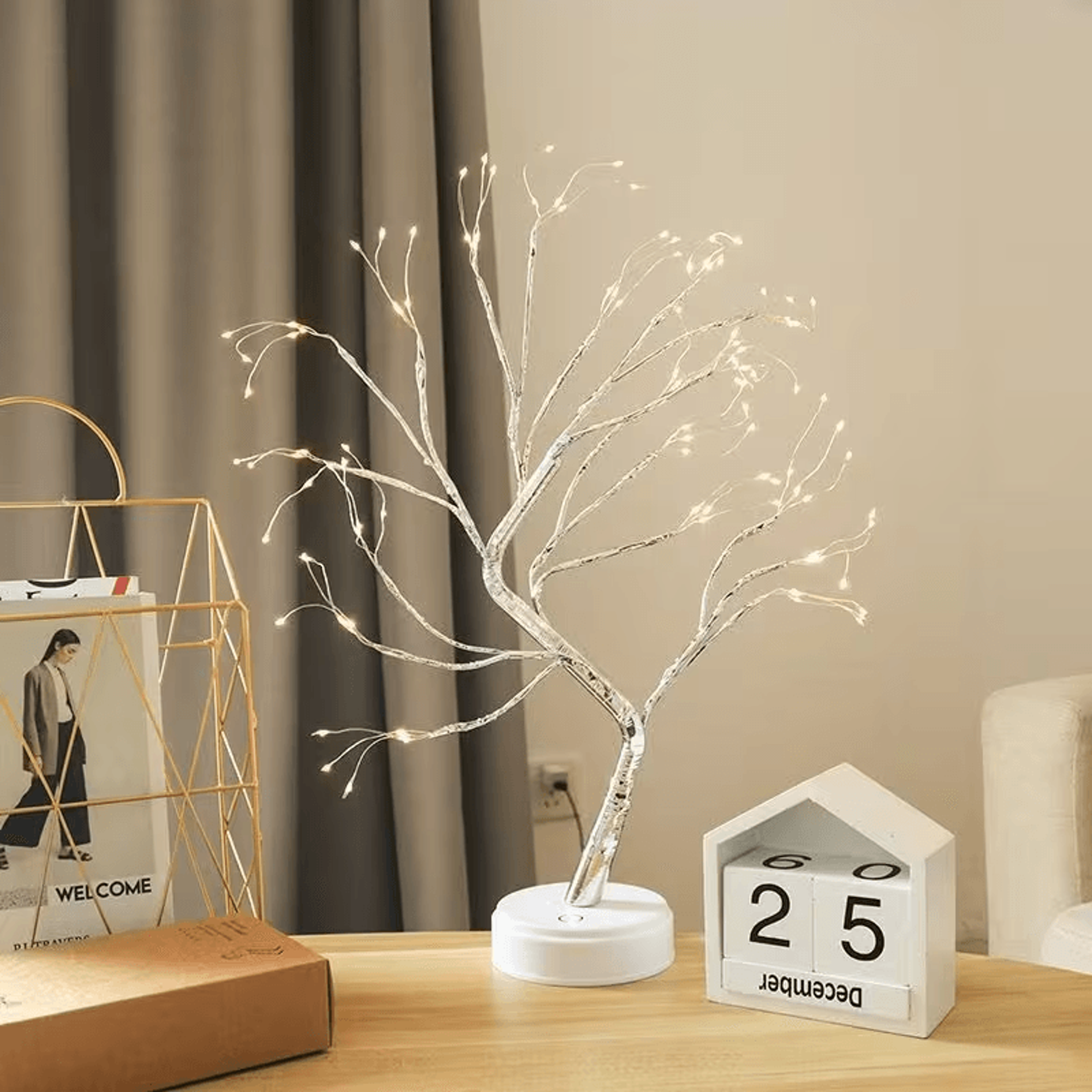 Decorative Fairy Light Tree Lamp in modern home decor