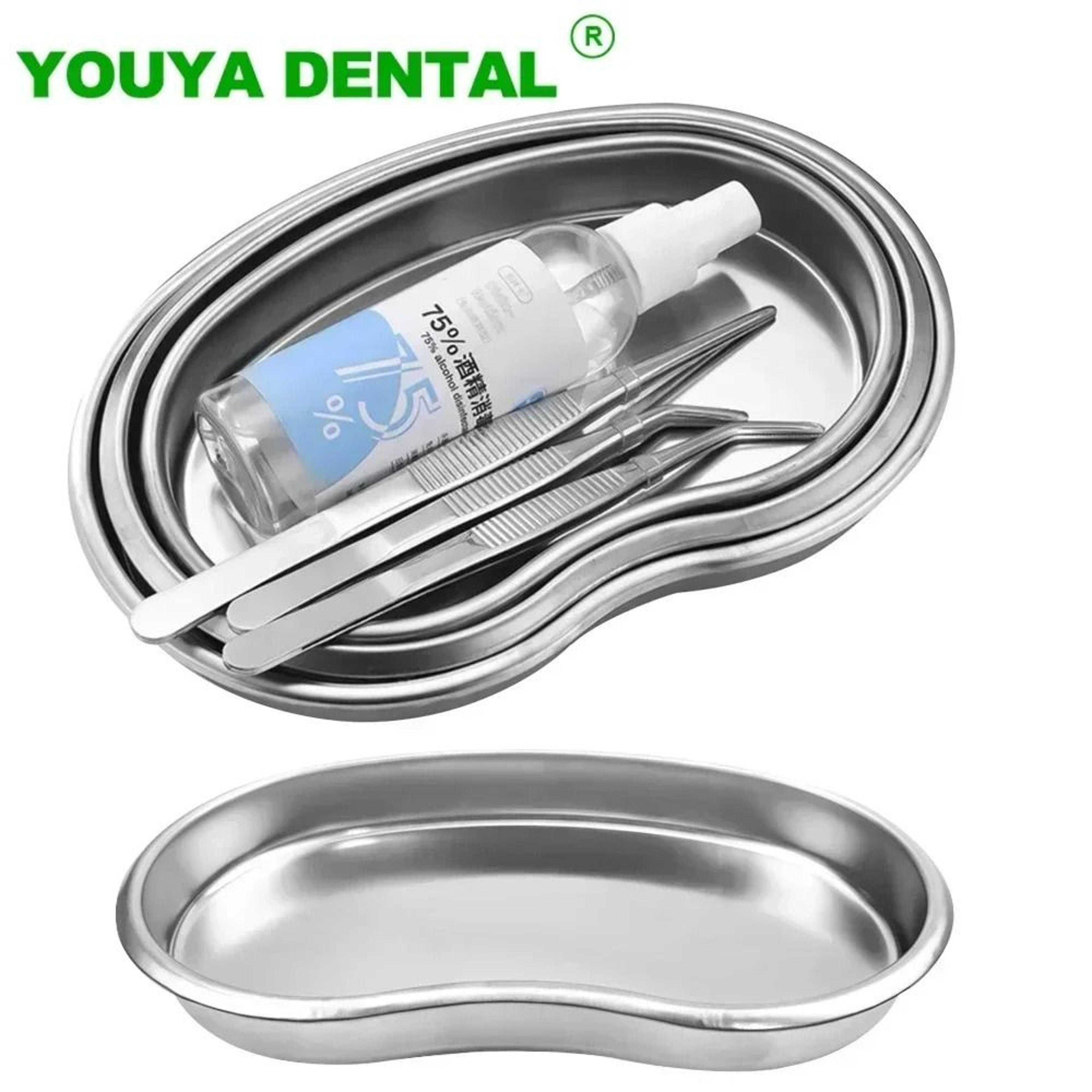 Stainless Steel Kidney Shaped Medical Tray For Surgical Dental Cosmetic Use 0