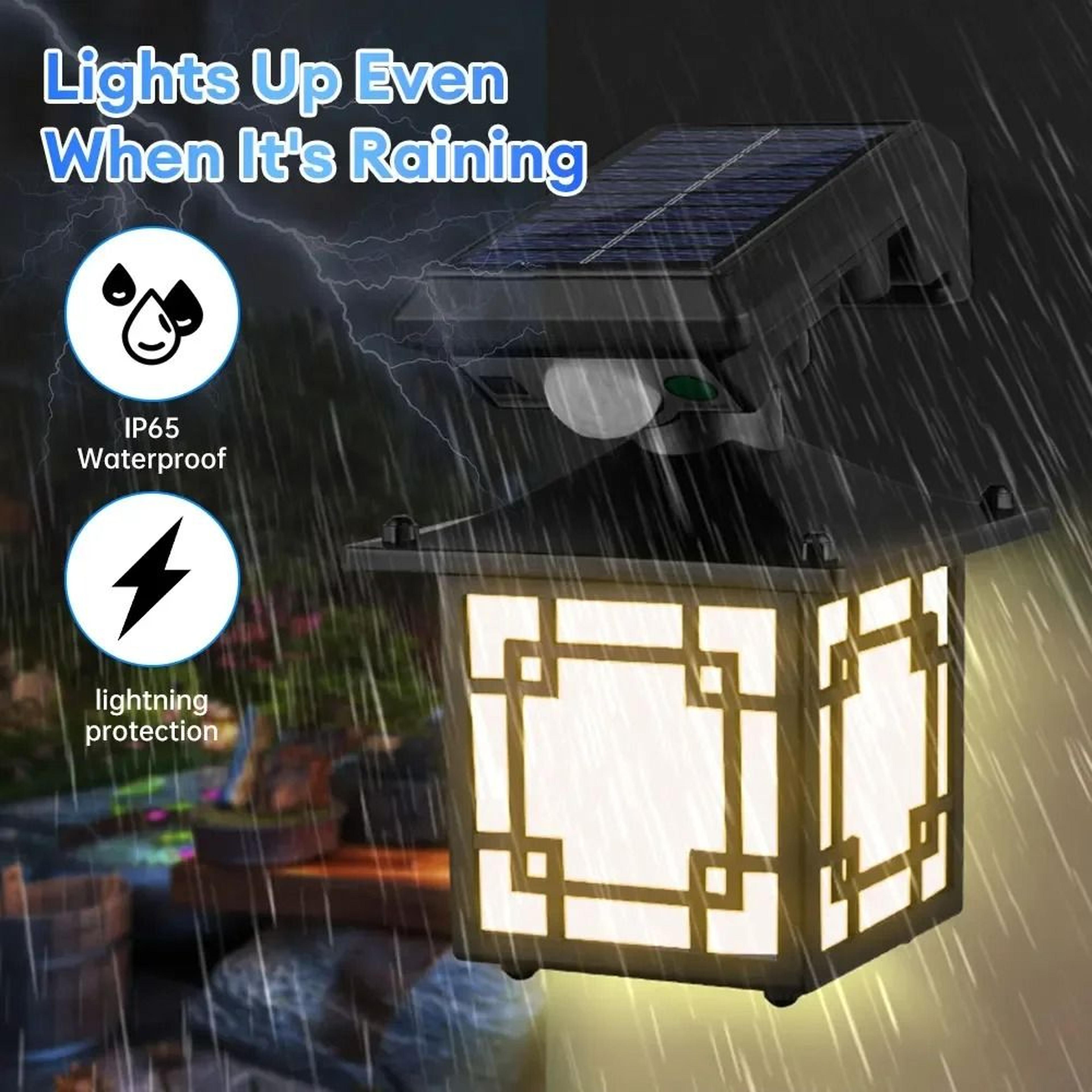 Retro Solar Motion Sensor Outdoor Wall Lamp Waterproof Garden Light 4