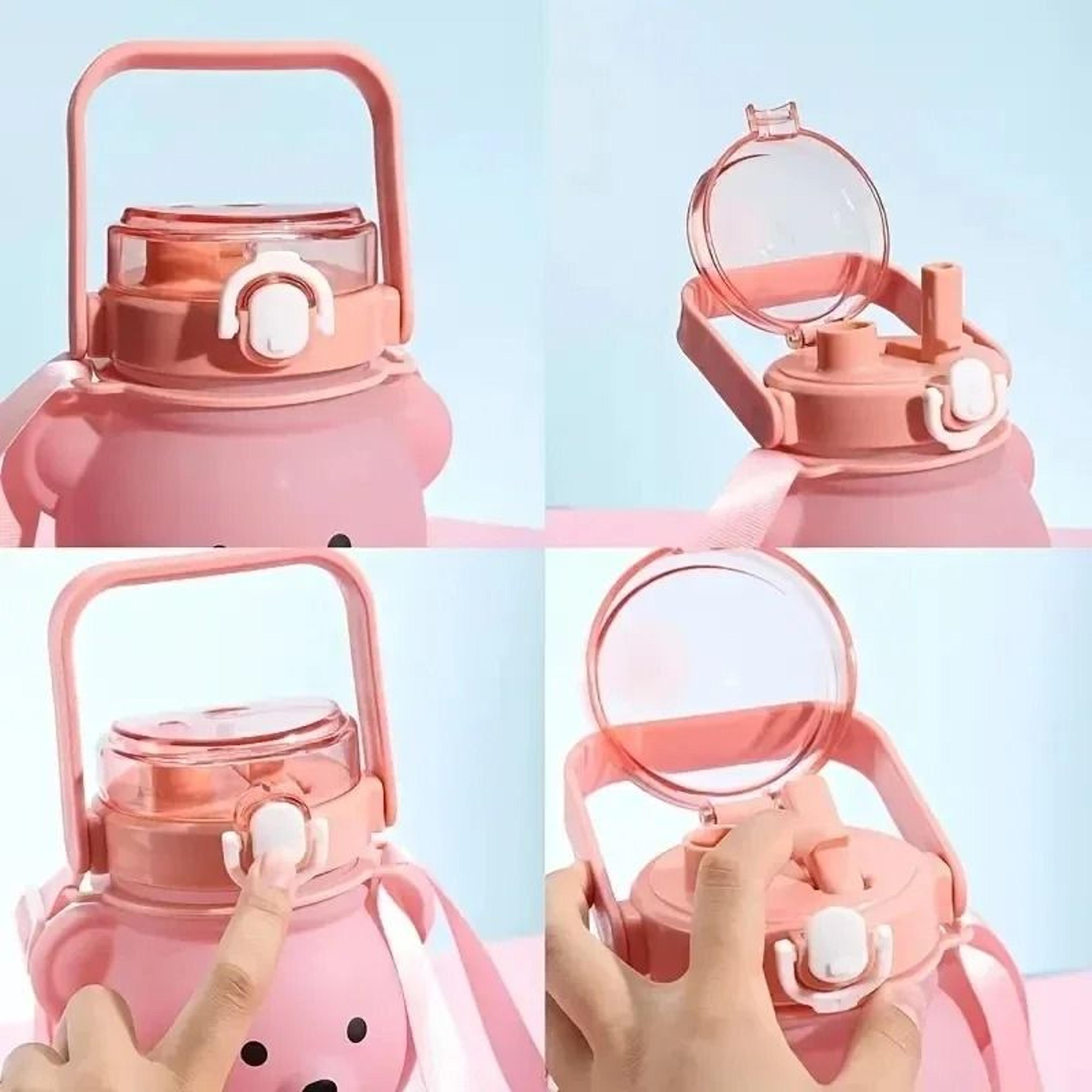 Bear Gradient Cute Large Capacity Straw Water Cup 5