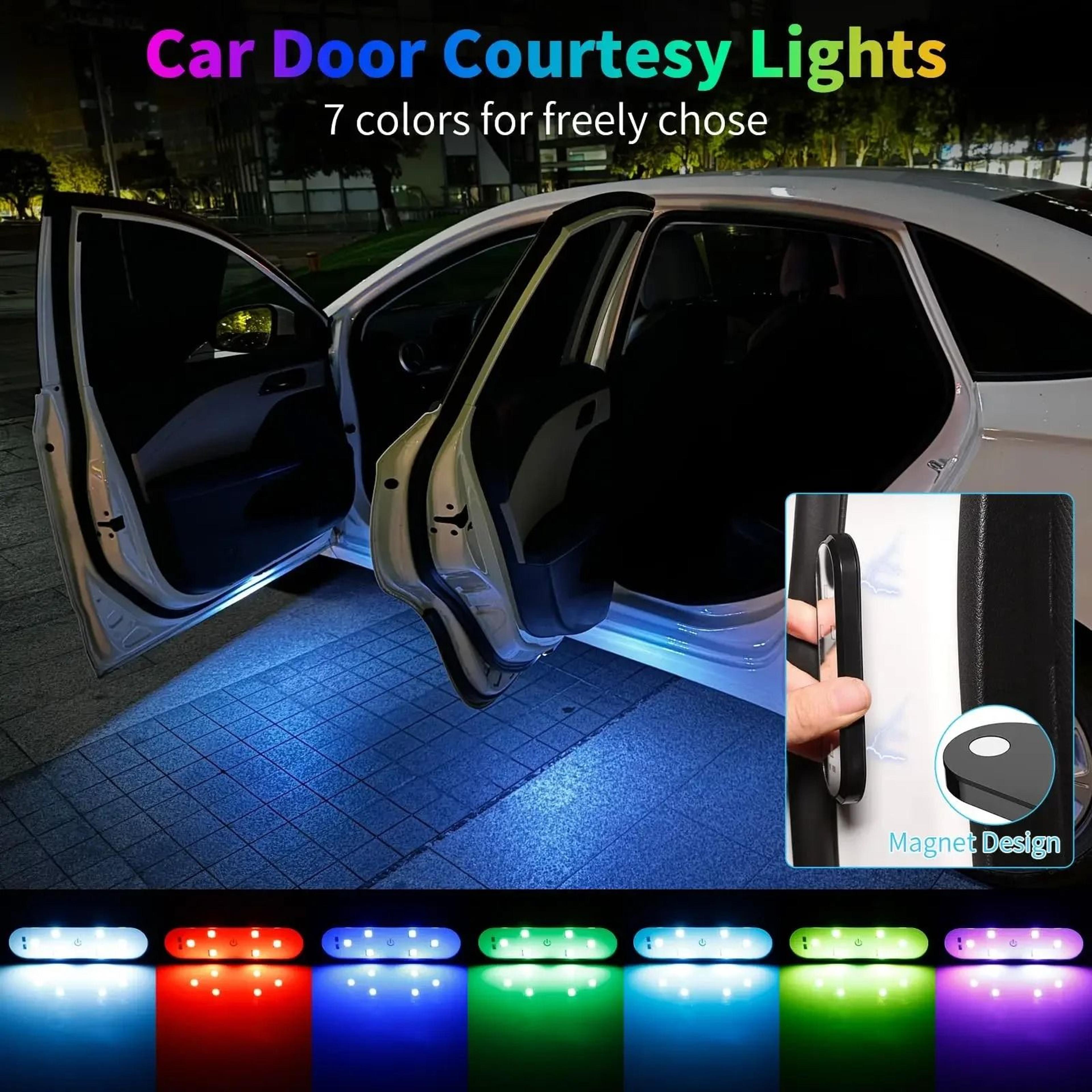 Magnetic LED Car Door Warning Light USB Rechargeable Auto On Off Safety Lamp 1