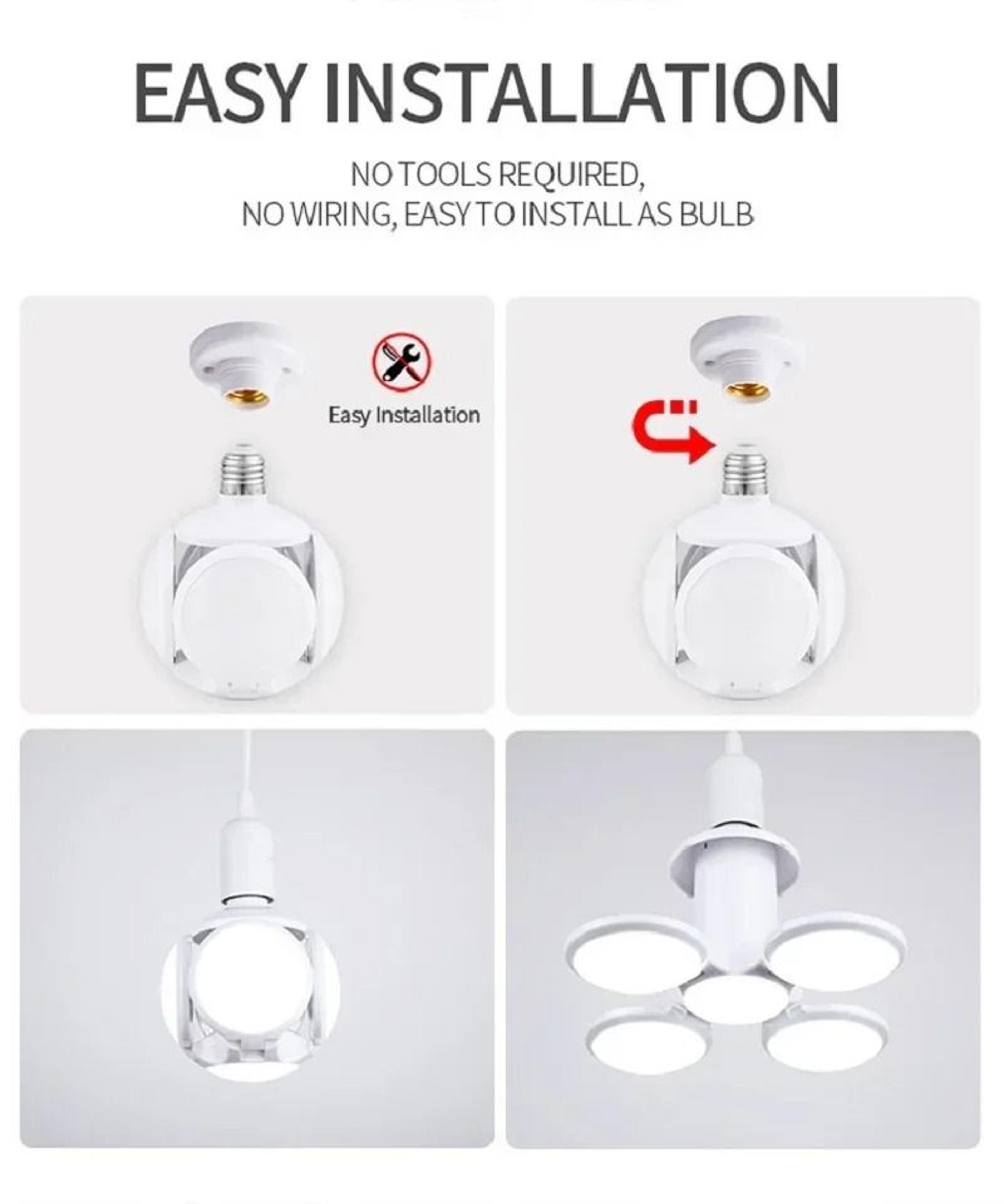 LED Folding UFO Light Bulb E27 40W 360 Degree Adjustable Ceiling Lamp 4