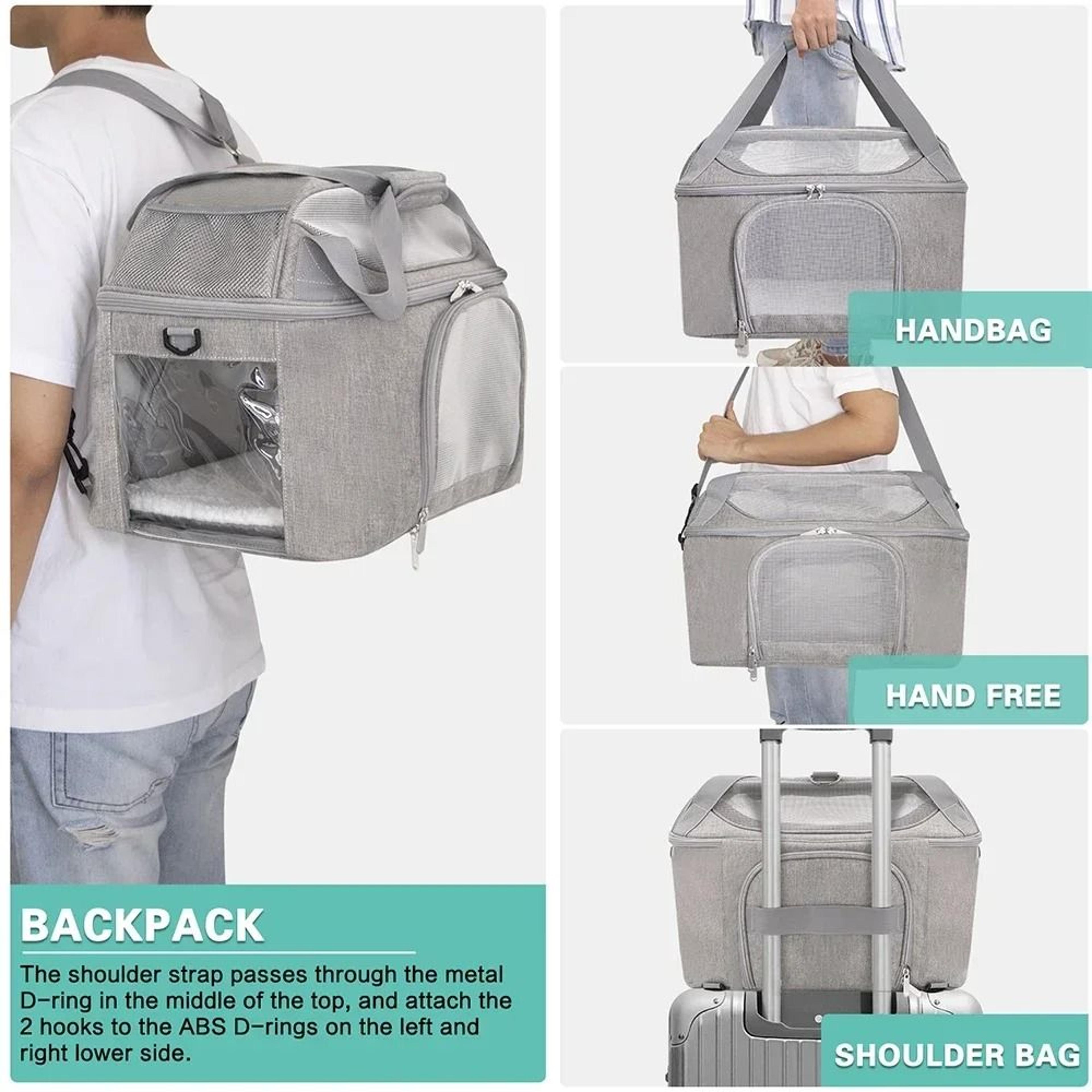 Breathable Airline Approved Dog Backpack Carrier Portable Foldable Pet Travel Bag For Small Dogs An 4